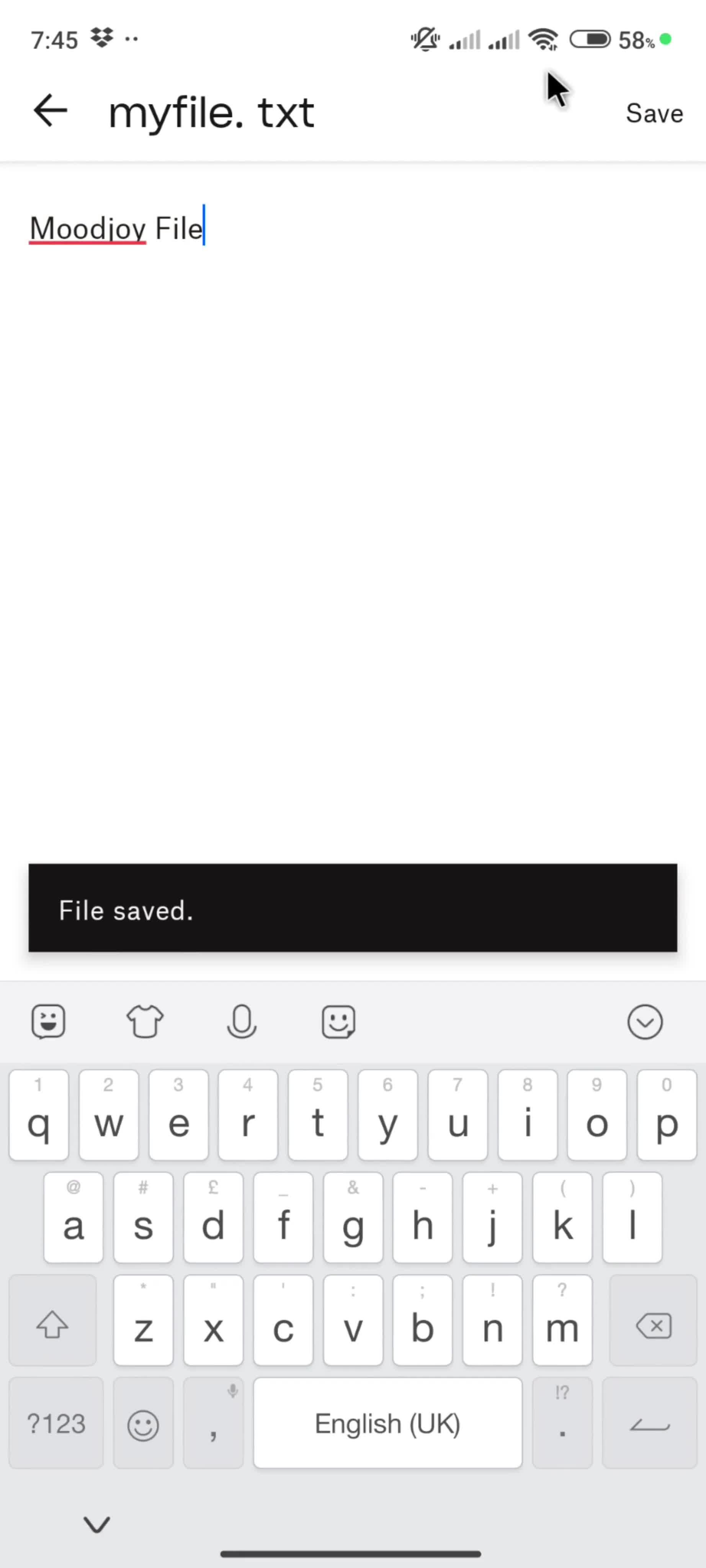 Adding files screenshot