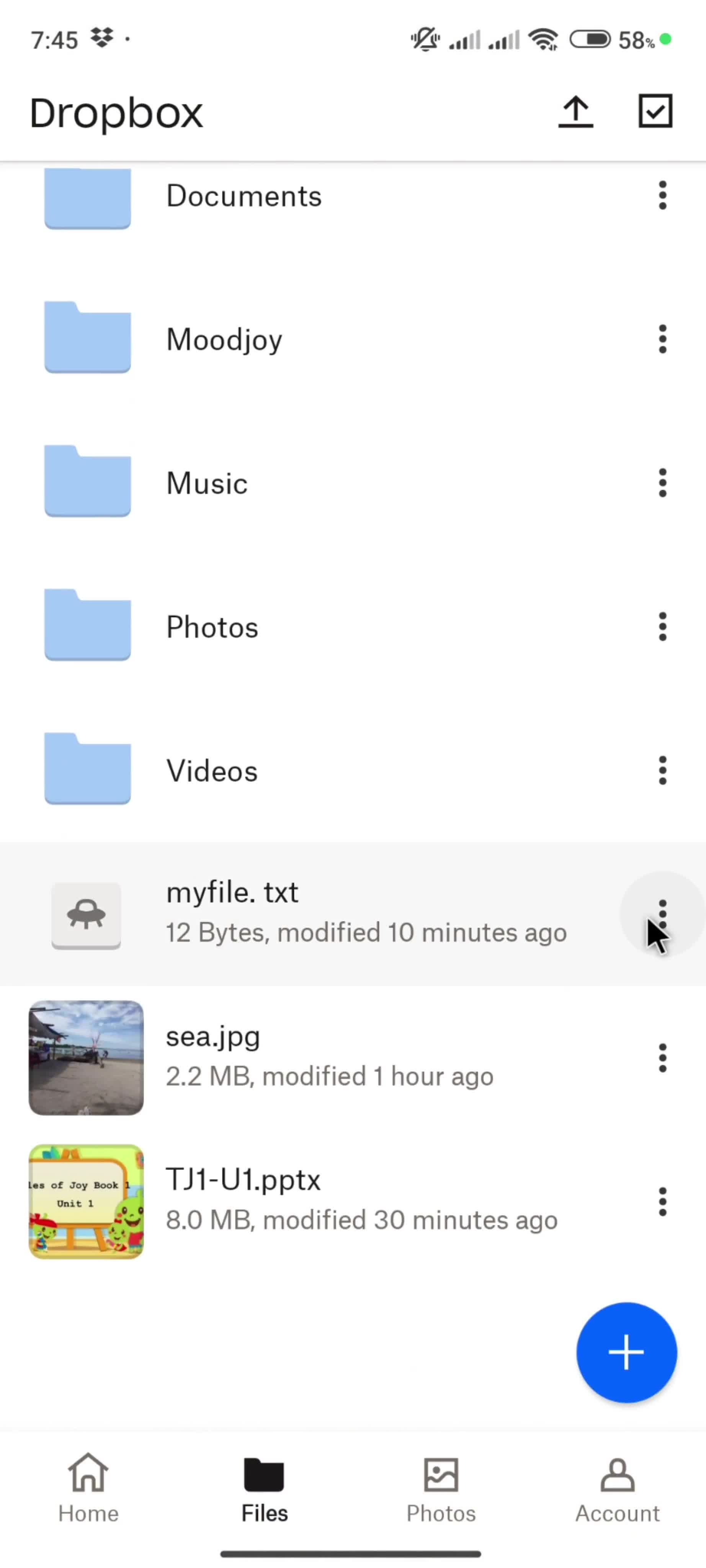Adding files screenshot