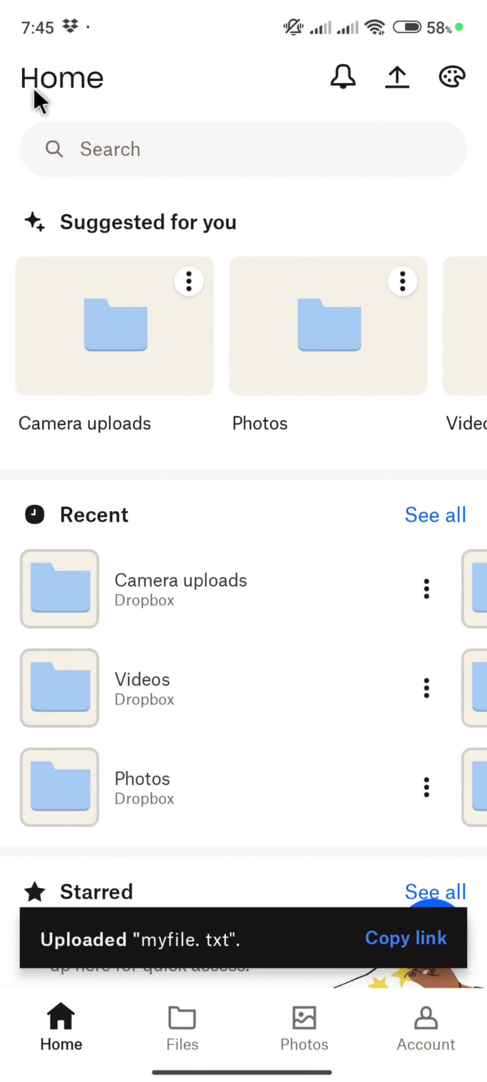 Adding files screenshot