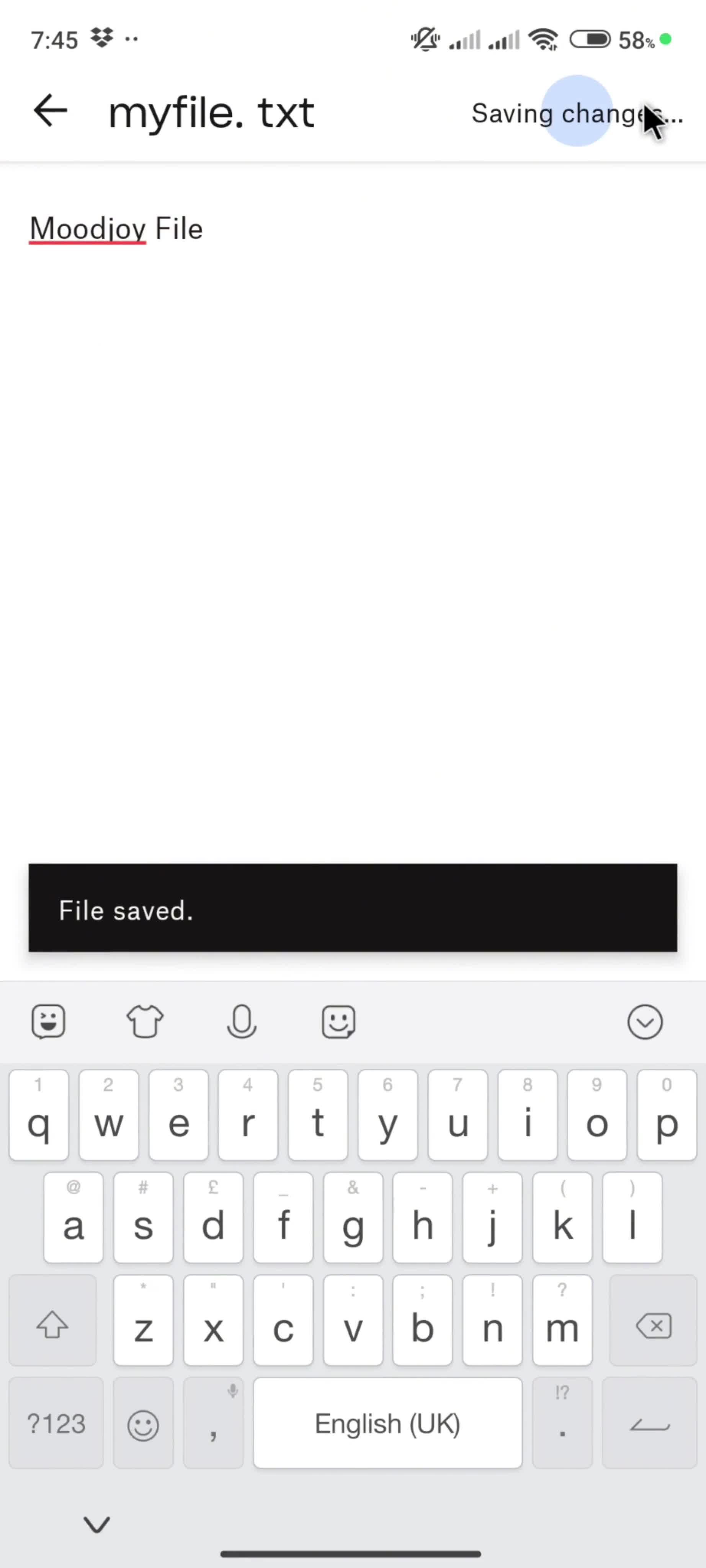 Adding files screenshot