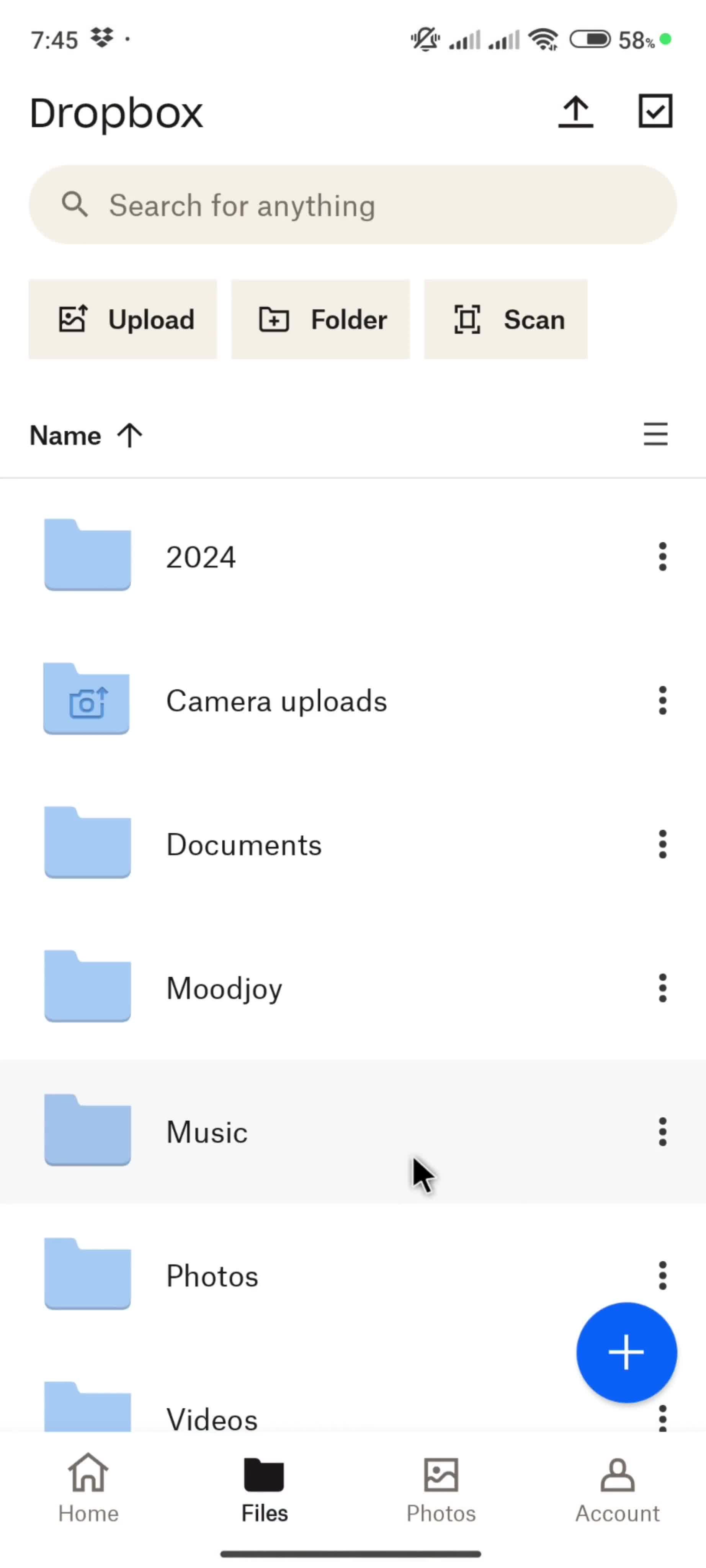 Adding files screenshot