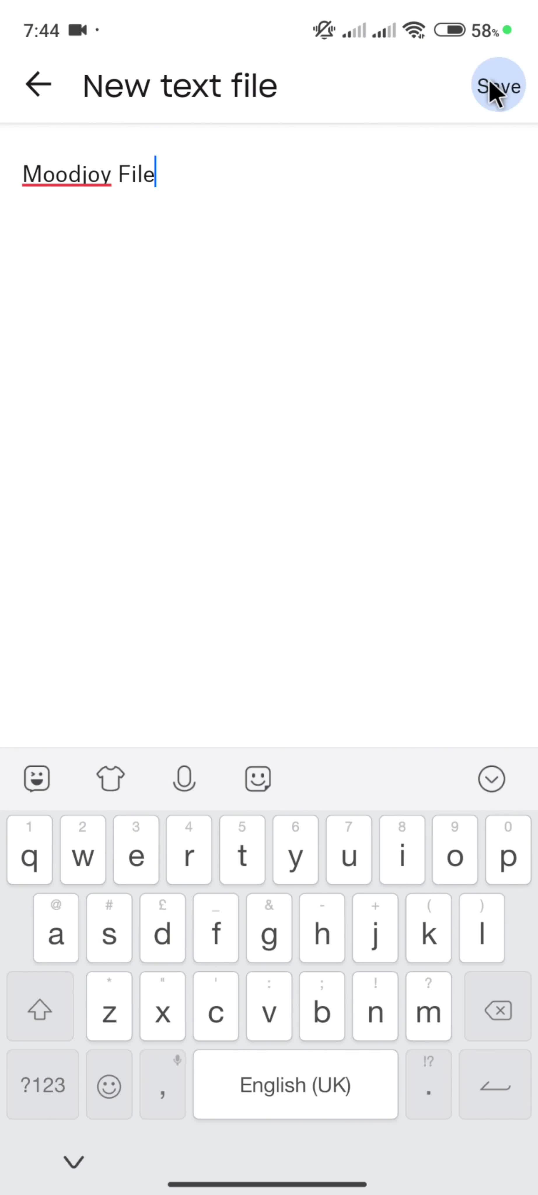 Adding files screenshot