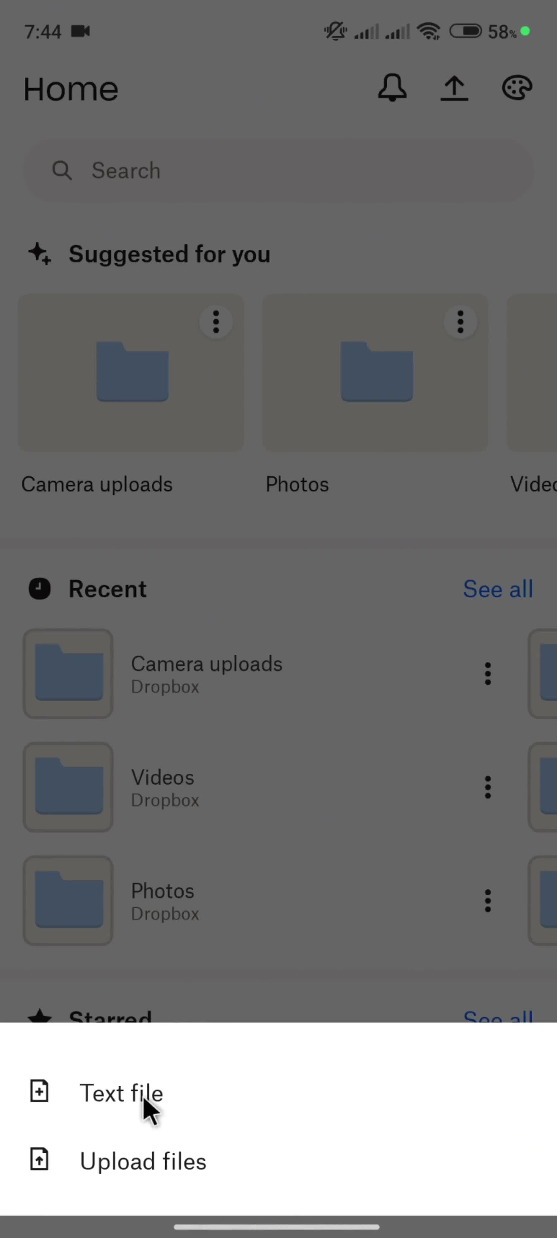 Adding files screenshot