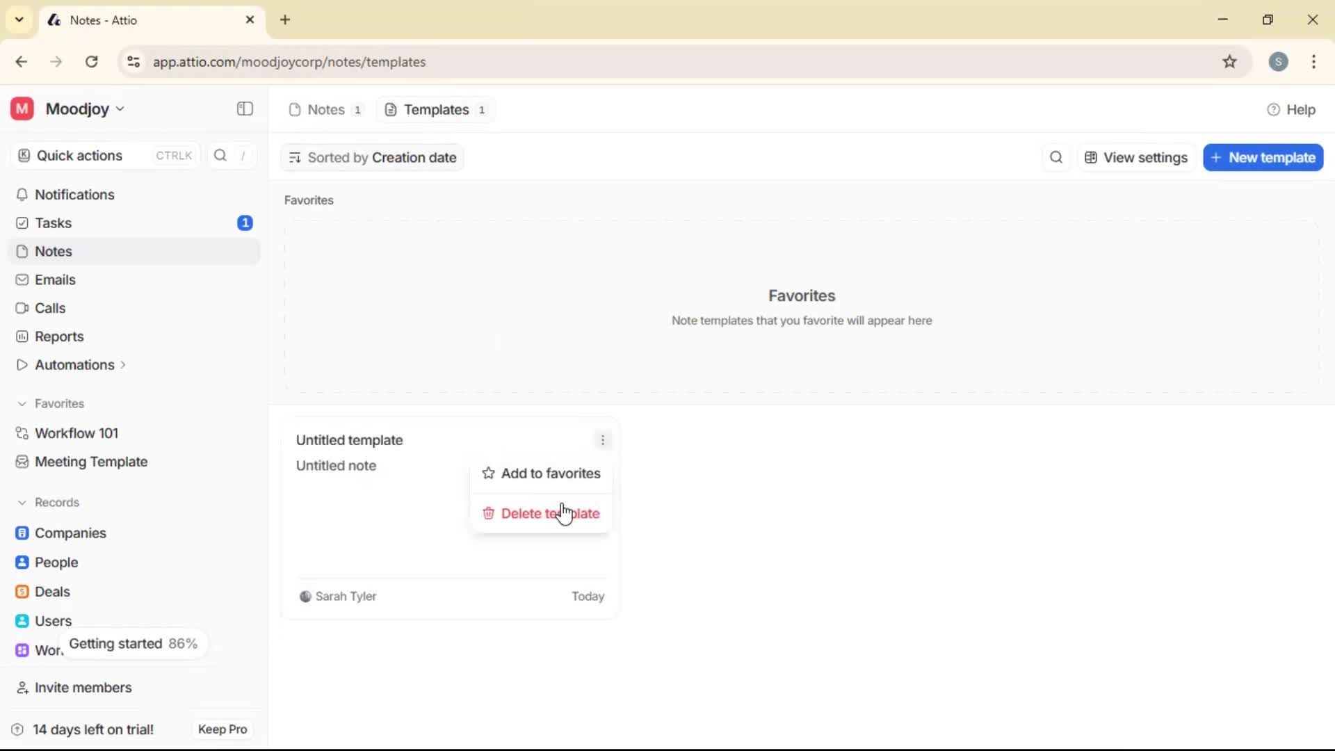 Creating a note screenshot