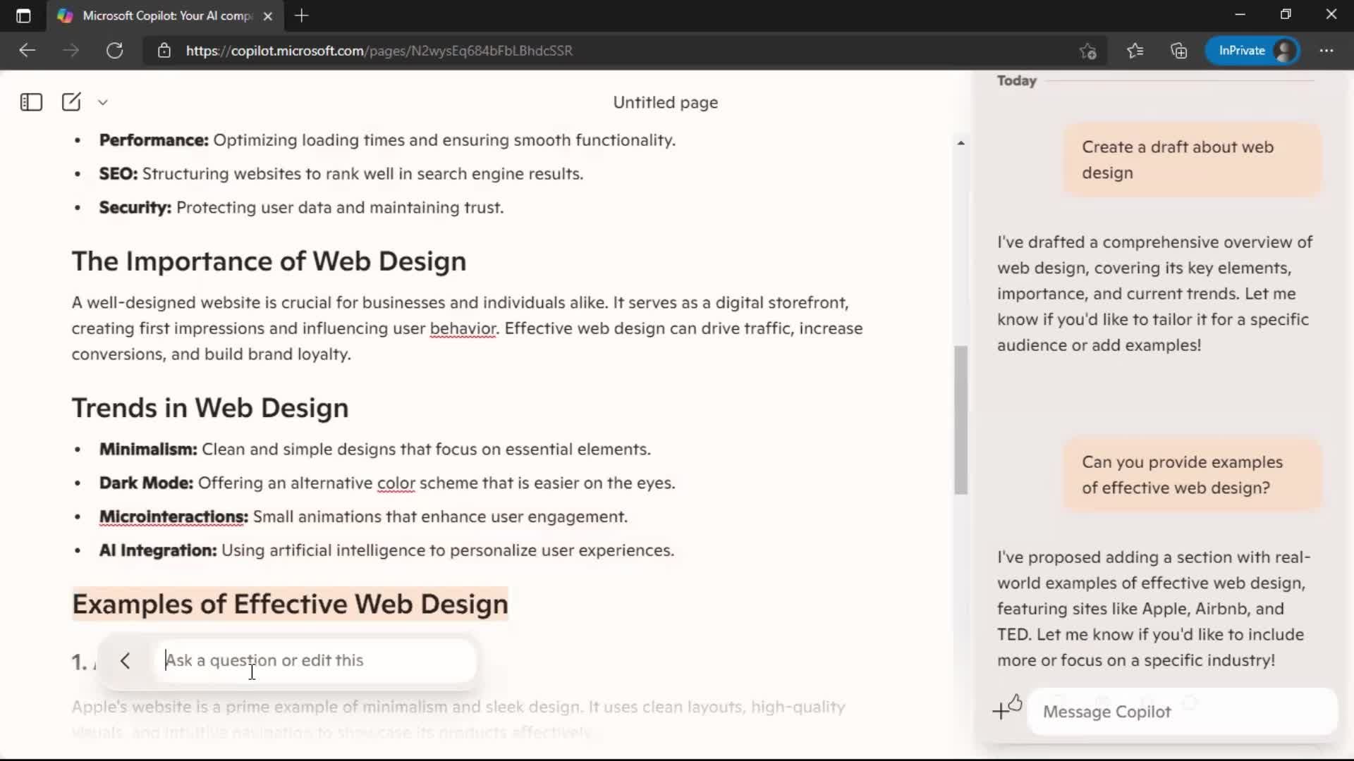 Creating a page screenshot