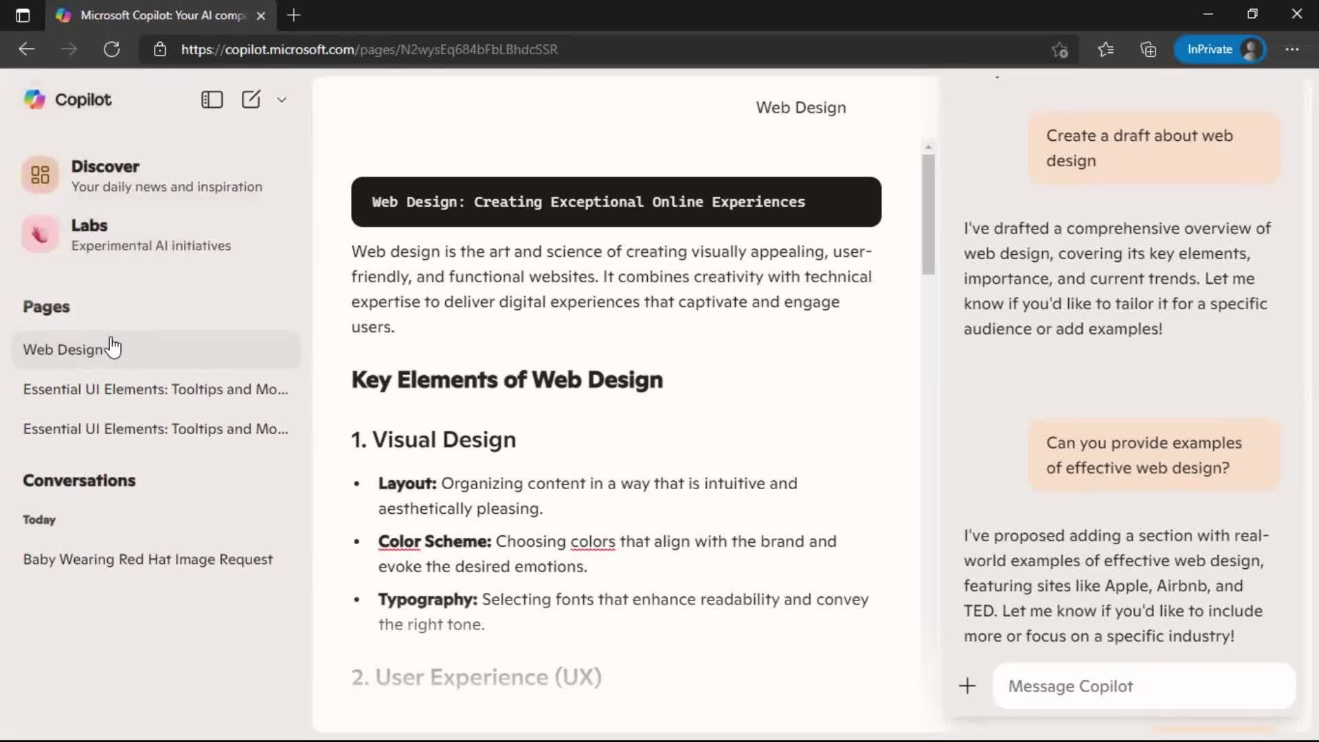 Creating a page screenshot