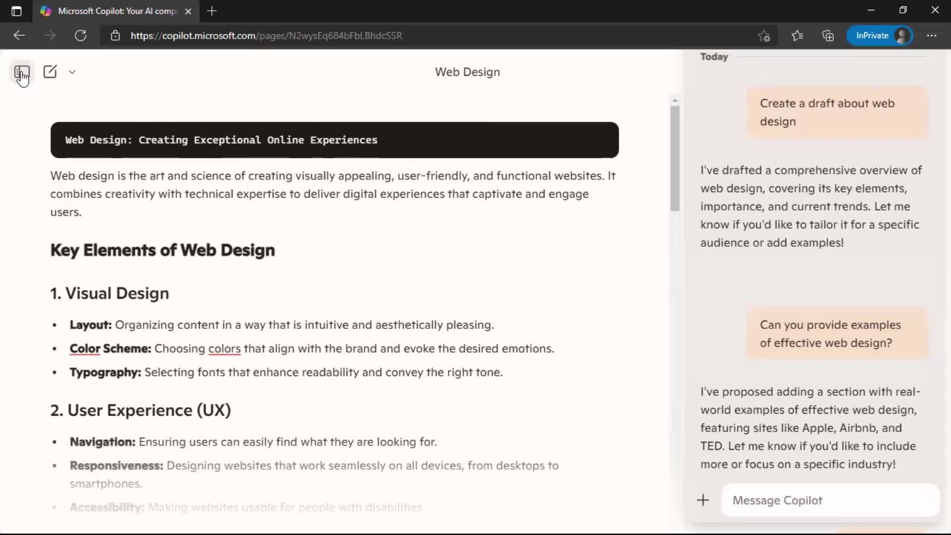 Creating a page screenshot