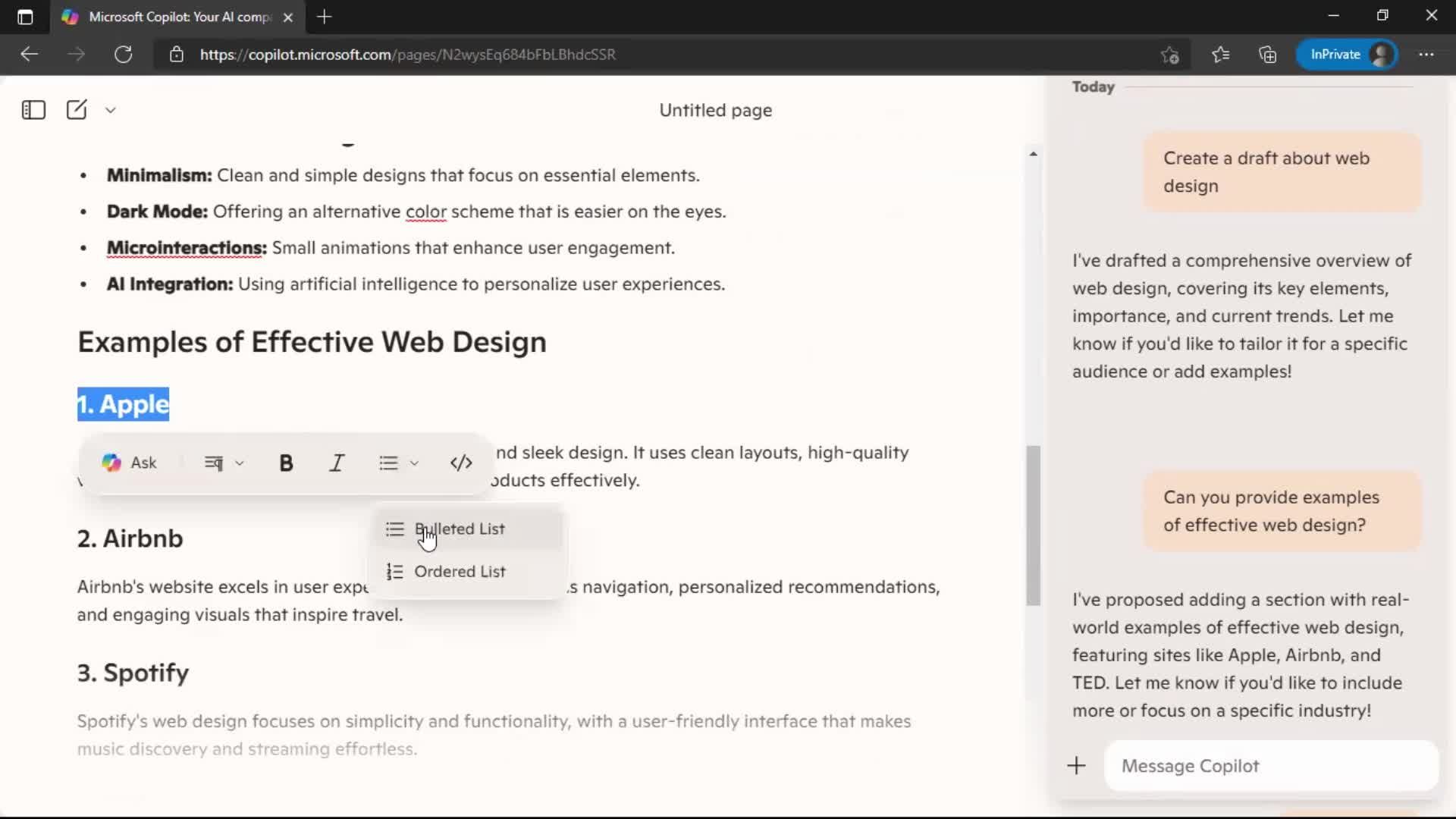 Creating a page screenshot