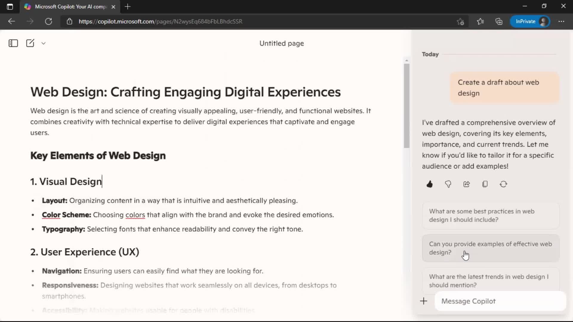 Creating a page screenshot