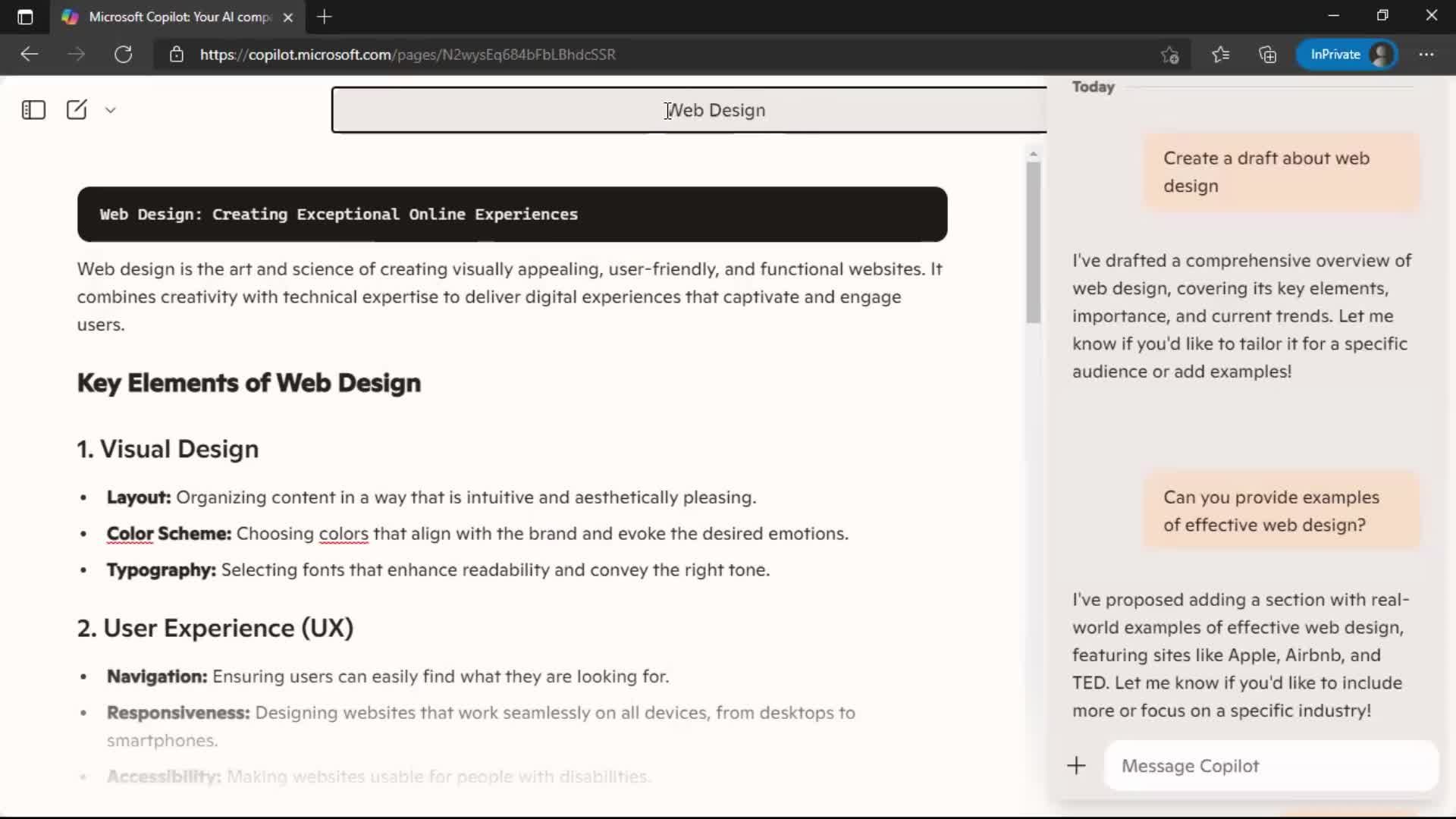 Creating a page screenshot