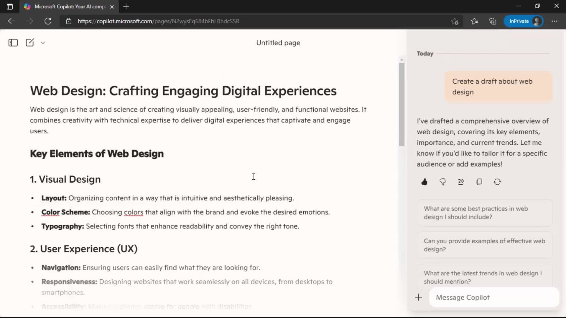 Creating a page screenshot