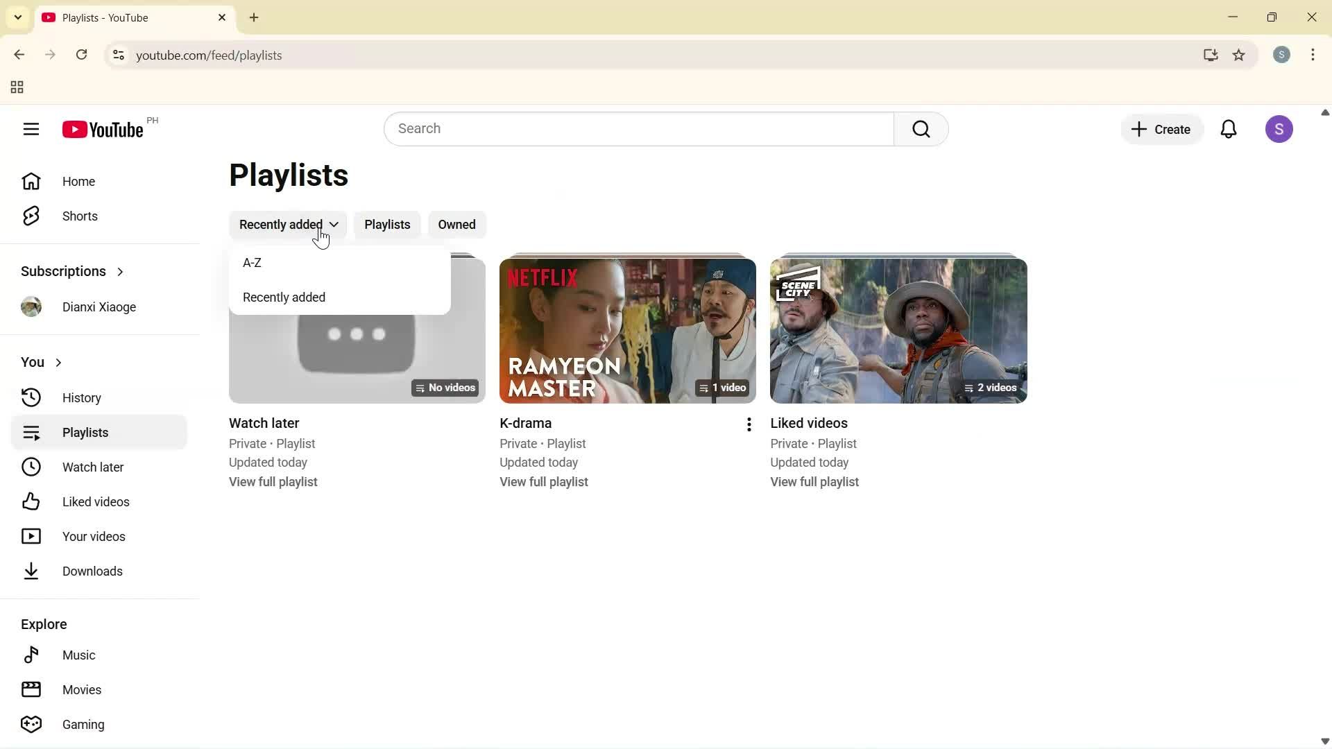 Creating a playlist screenshot