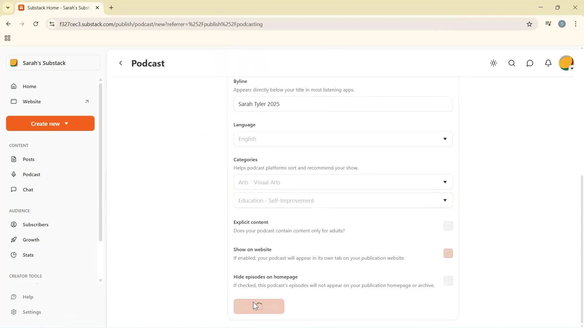 Creating a podcast screenshot
