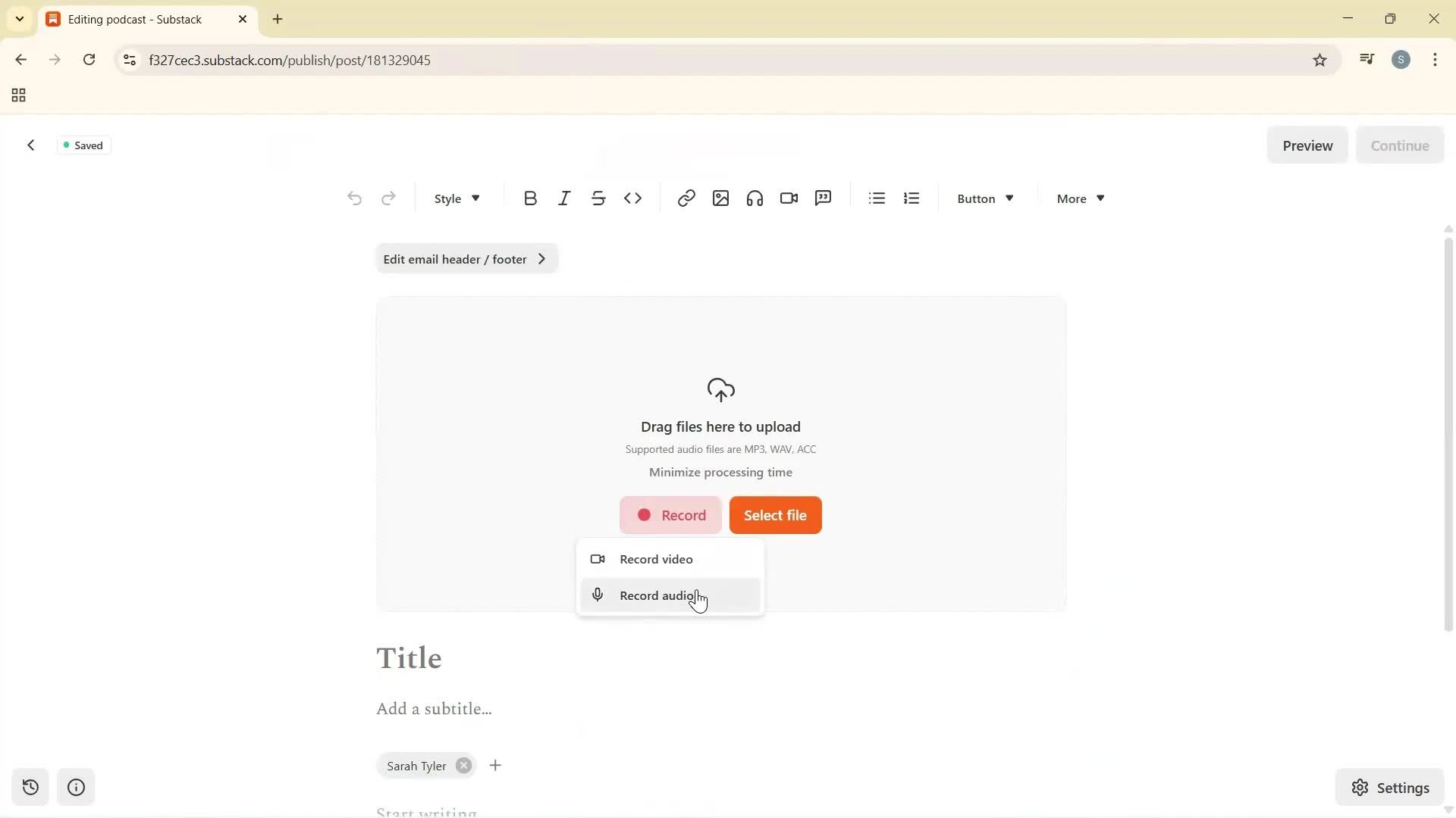 Creating a podcast screenshot