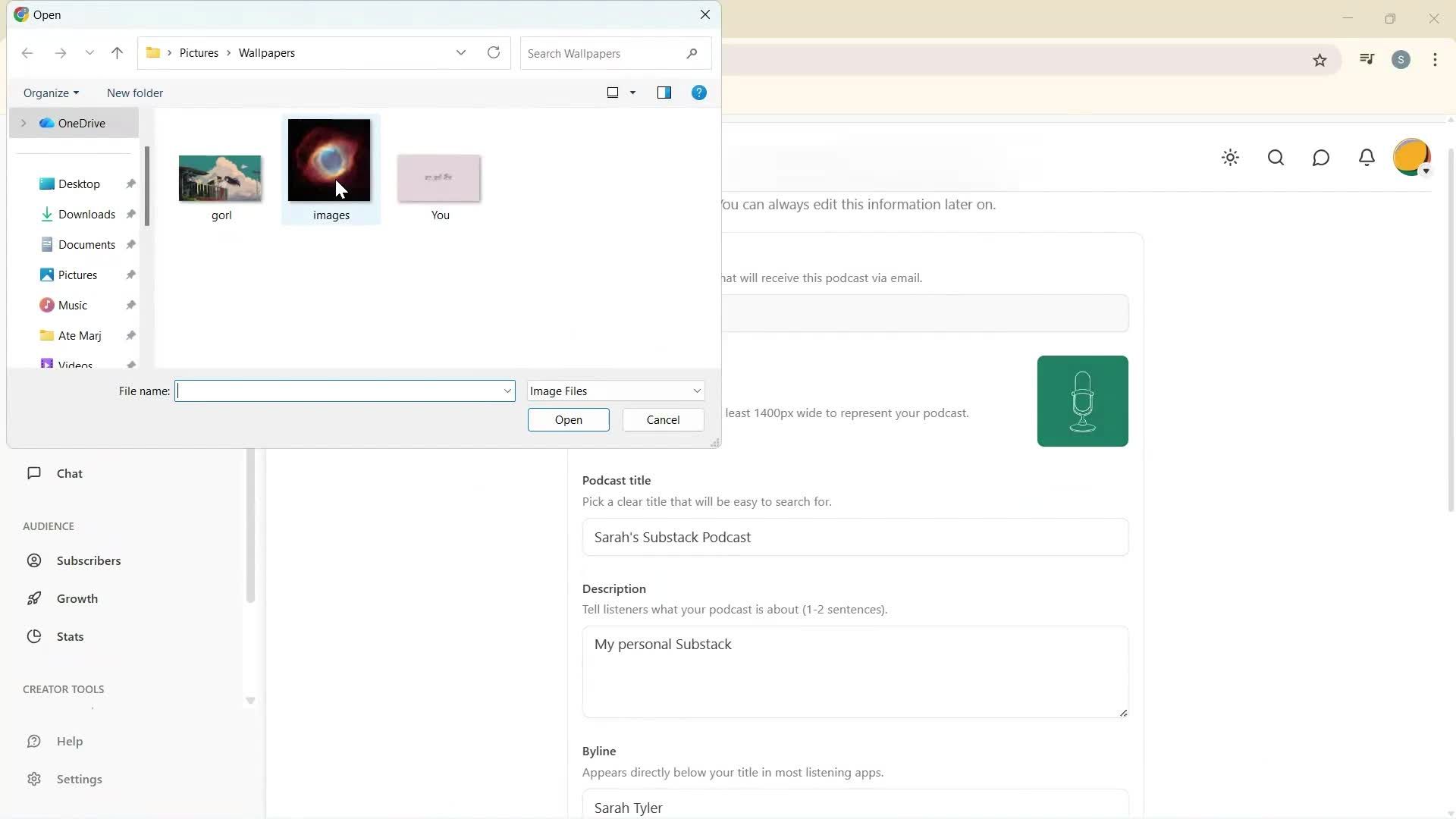 Creating a podcast screenshot