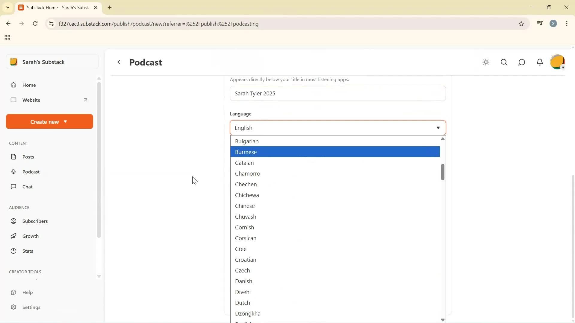 Creating a podcast screenshot