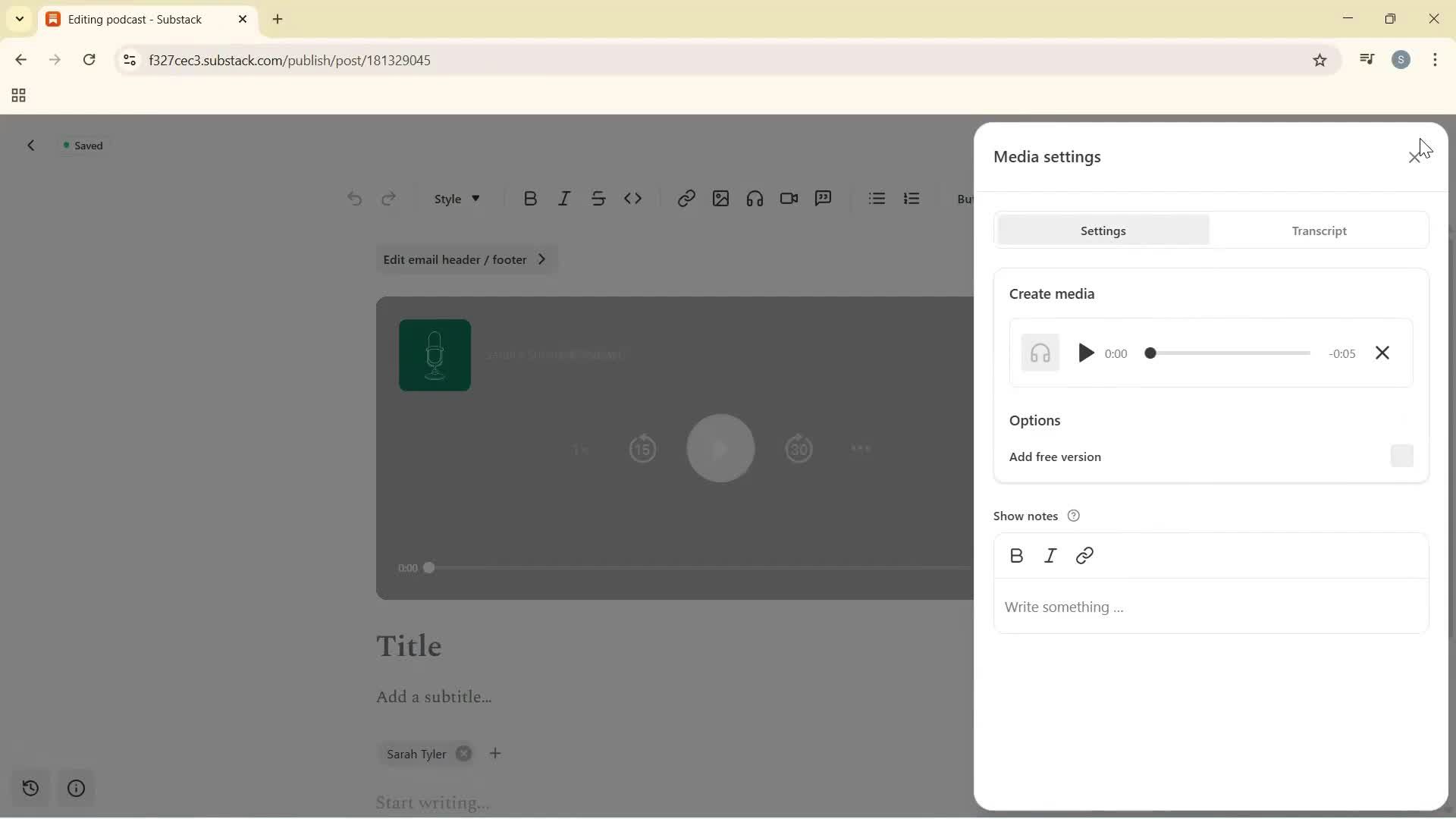 Creating a podcast screenshot
