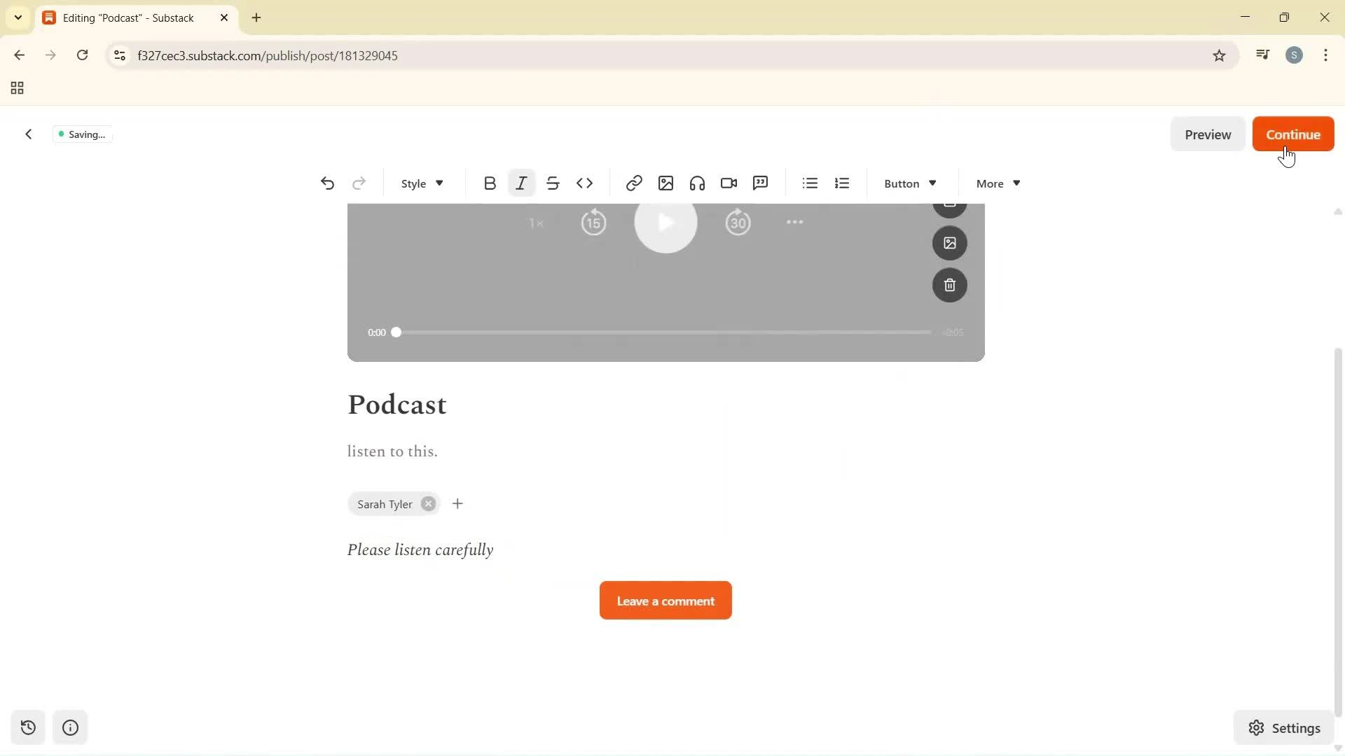Creating a podcast screenshot