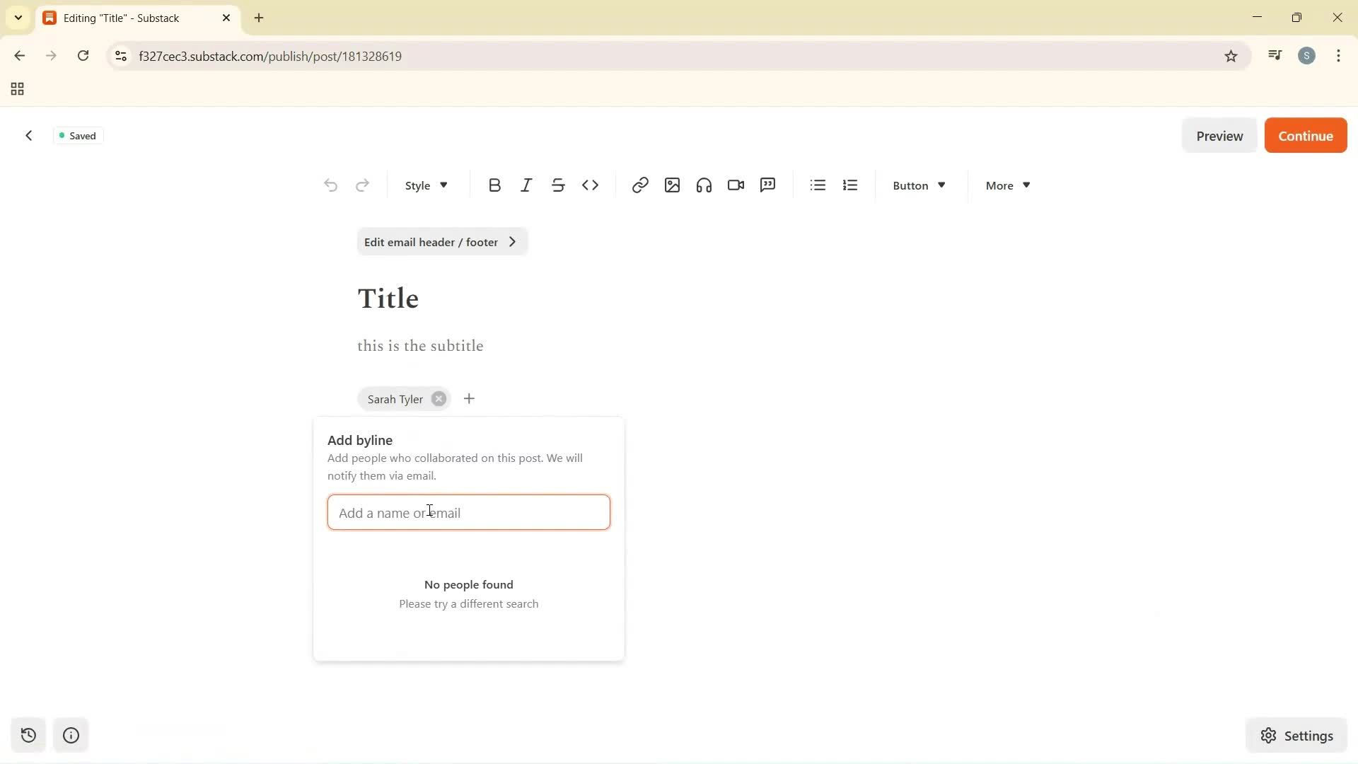 Creating a new post screenshot