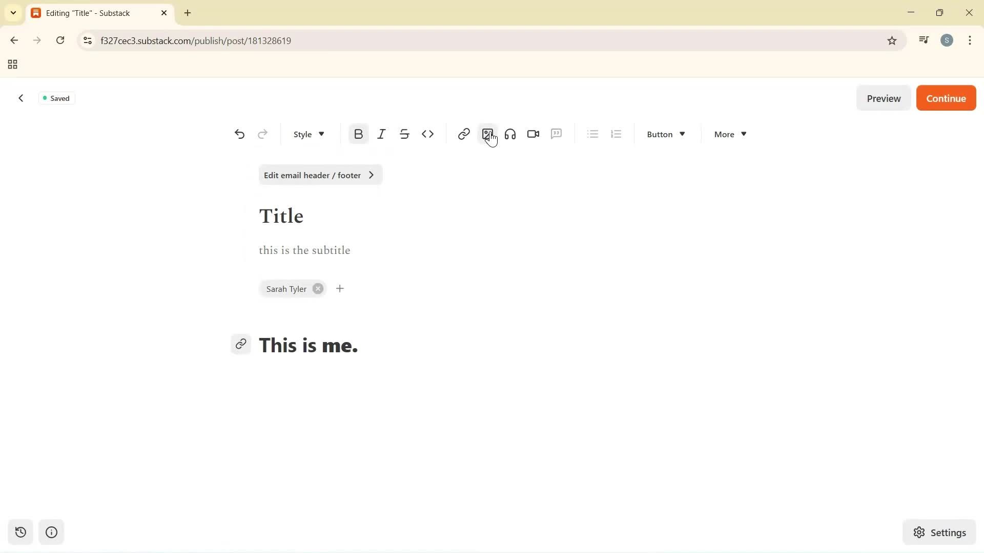 Creating a new post screenshot
