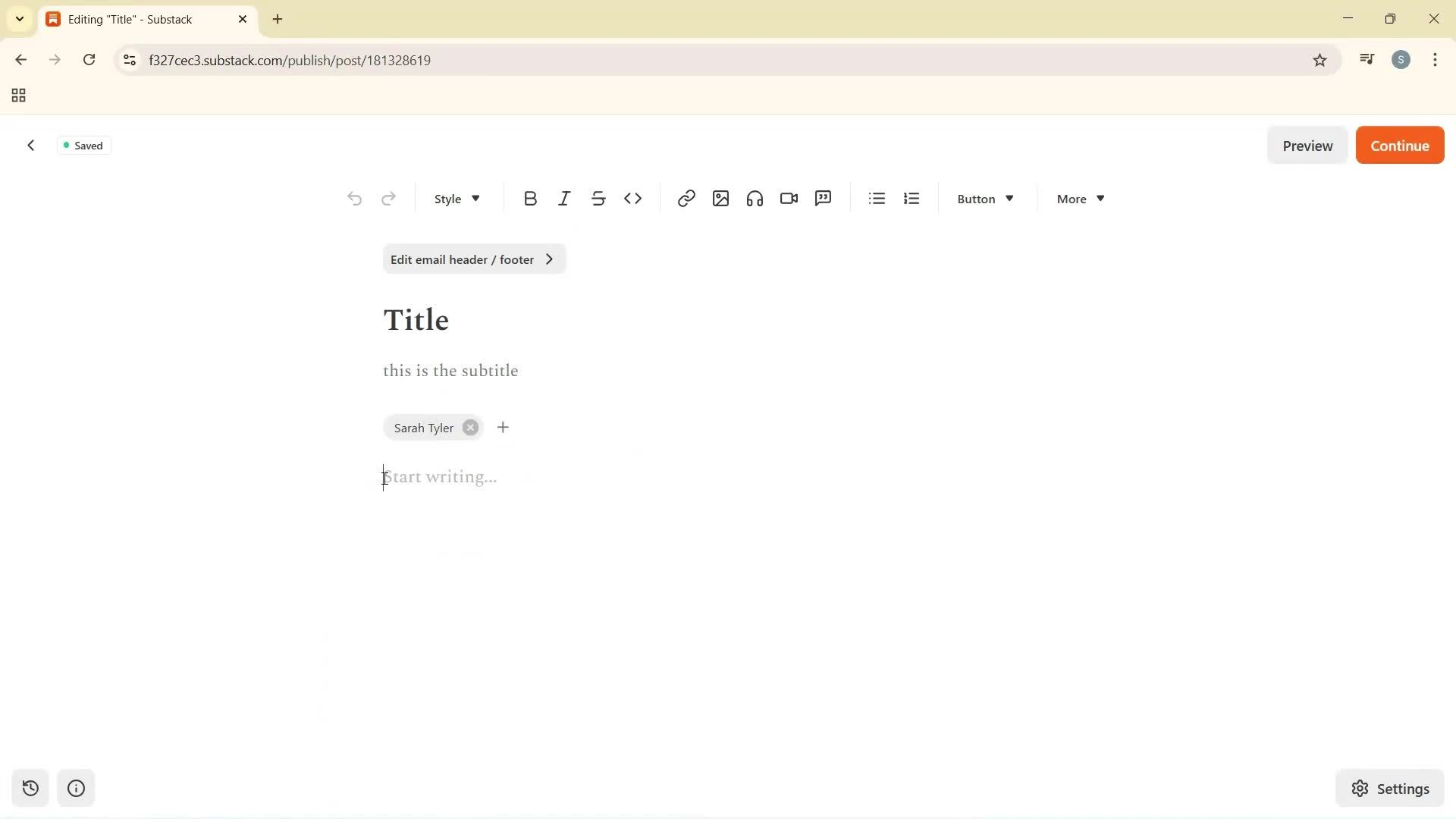 Creating a new post screenshot