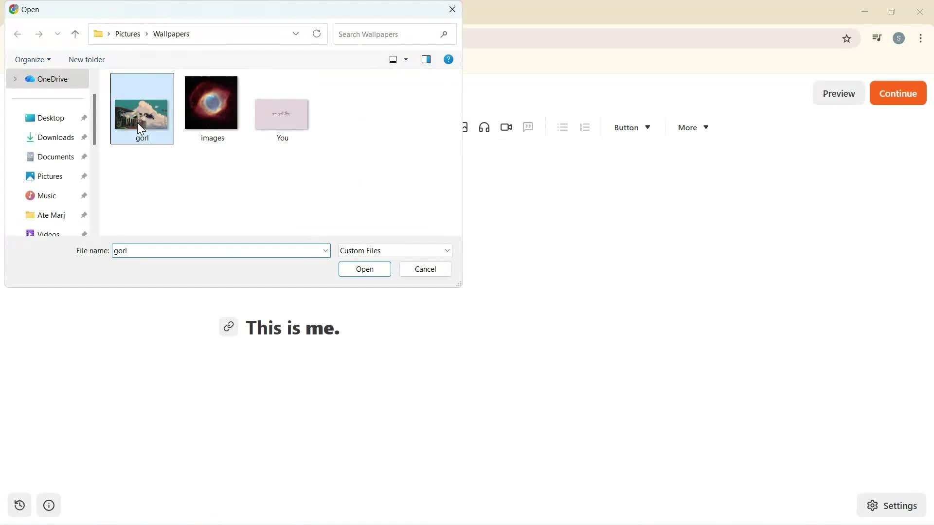 Creating a new post screenshot