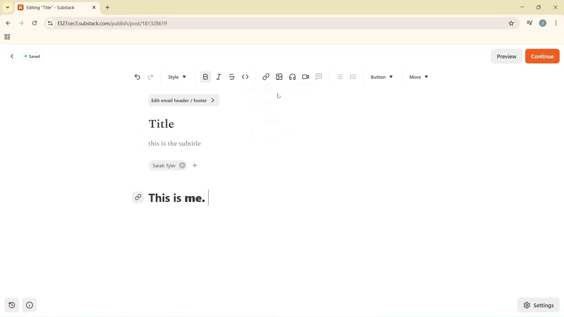 Creating a new post screenshot