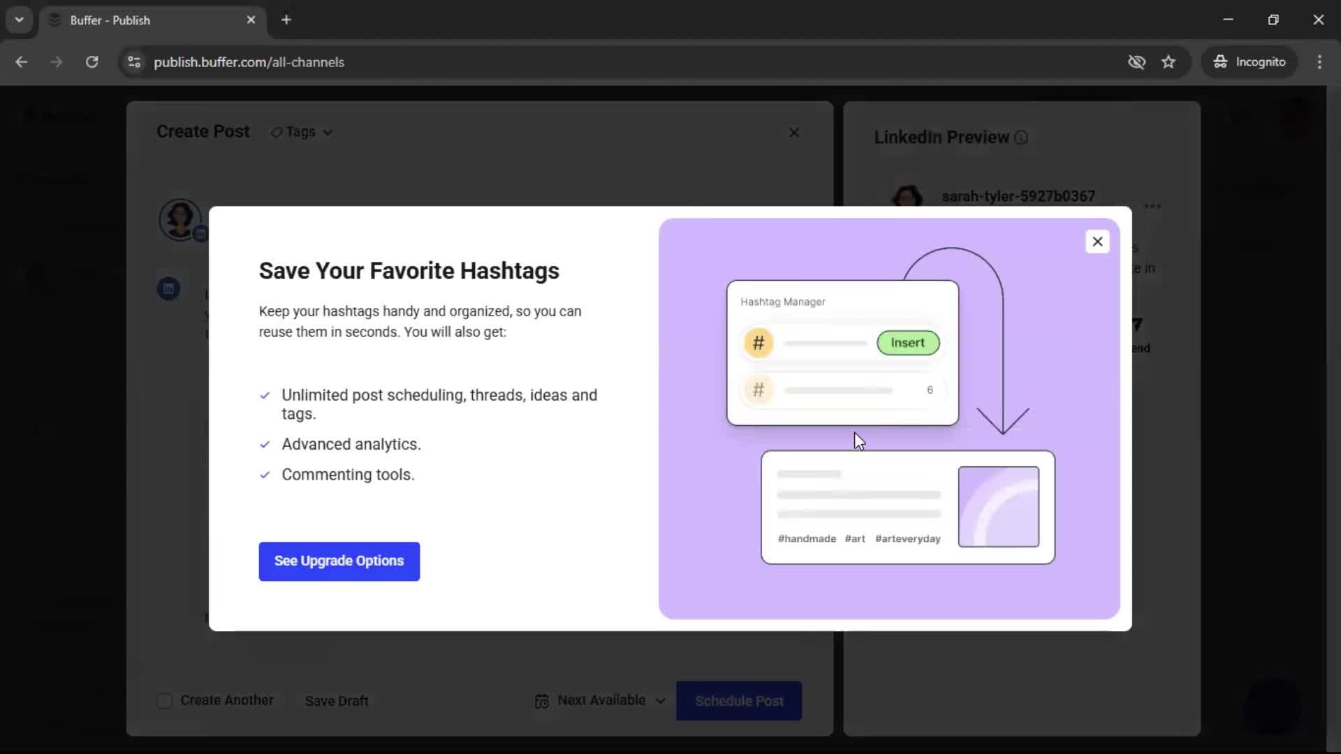 Creating a post screenshot