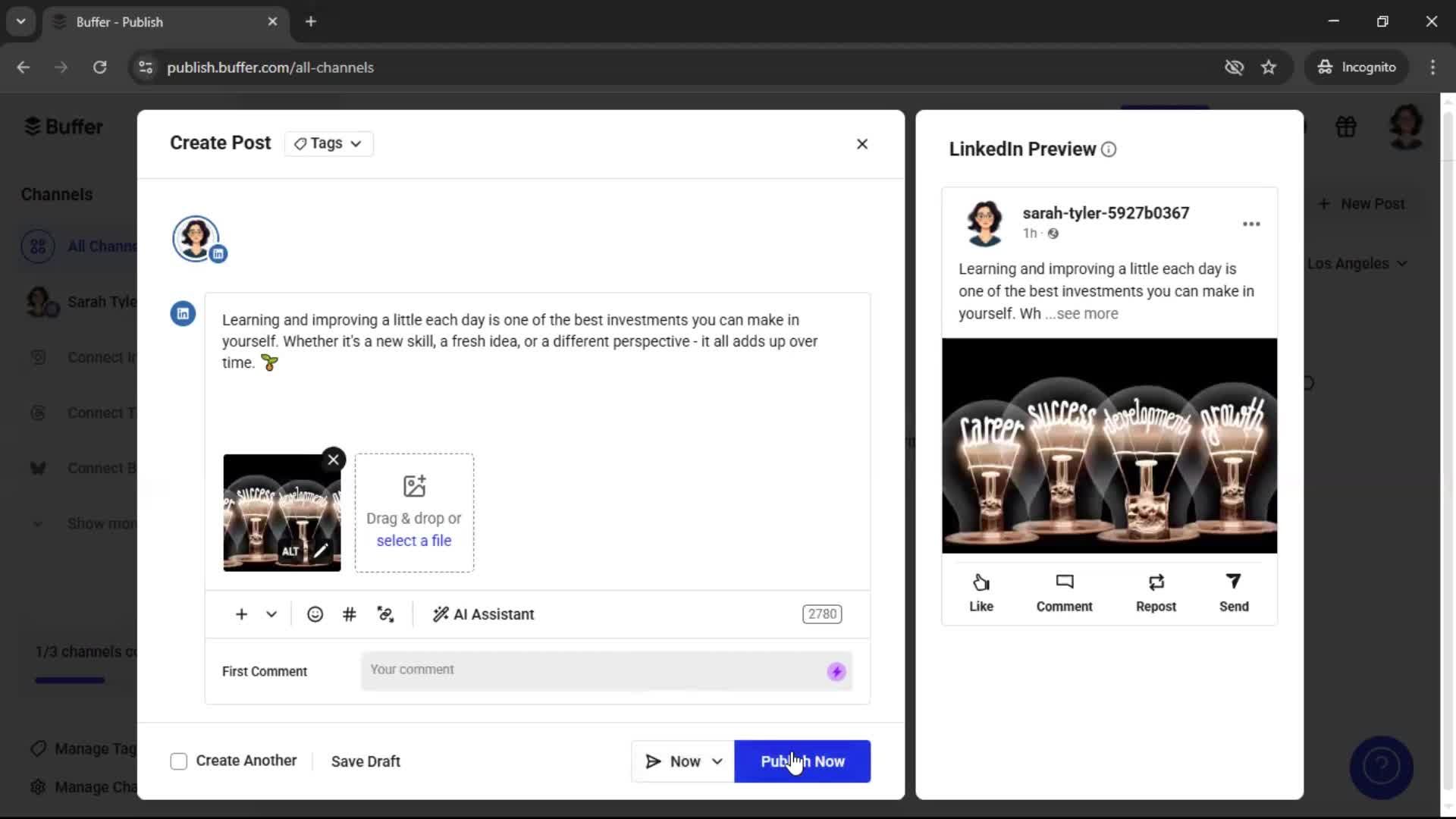 Creating a post screenshot