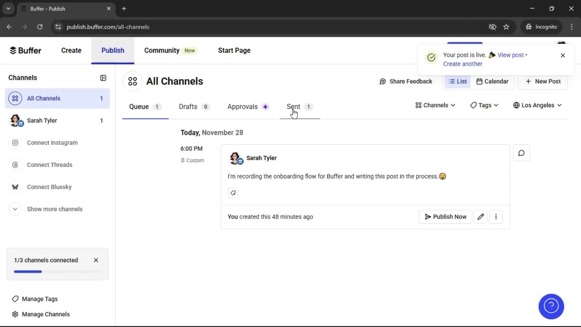 Creating a post screenshot