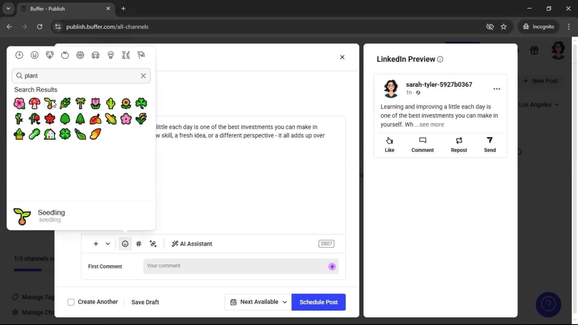 Creating a post screenshot