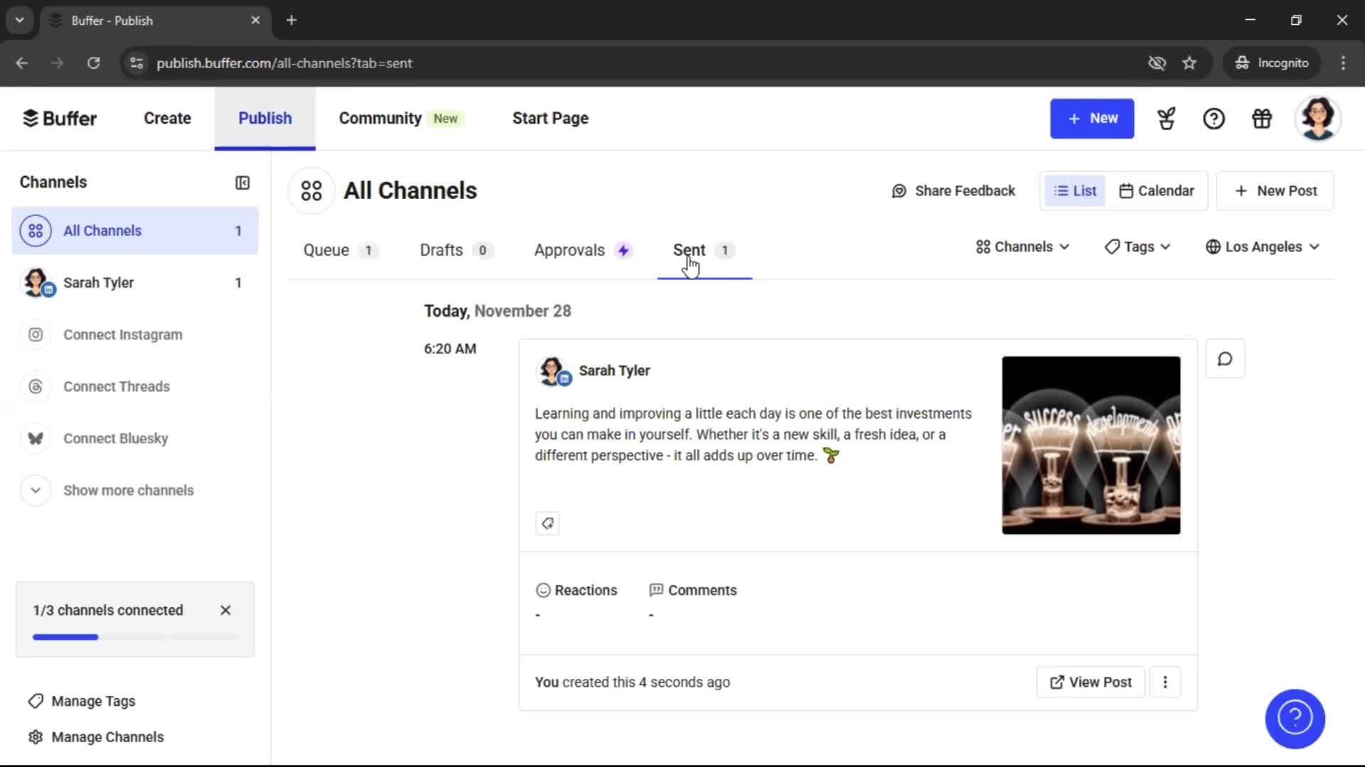 Creating a post screenshot