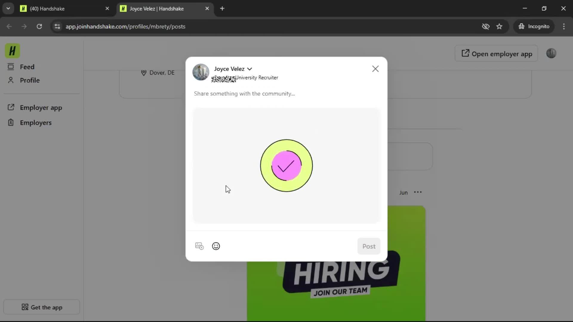 Creating a post screenshot