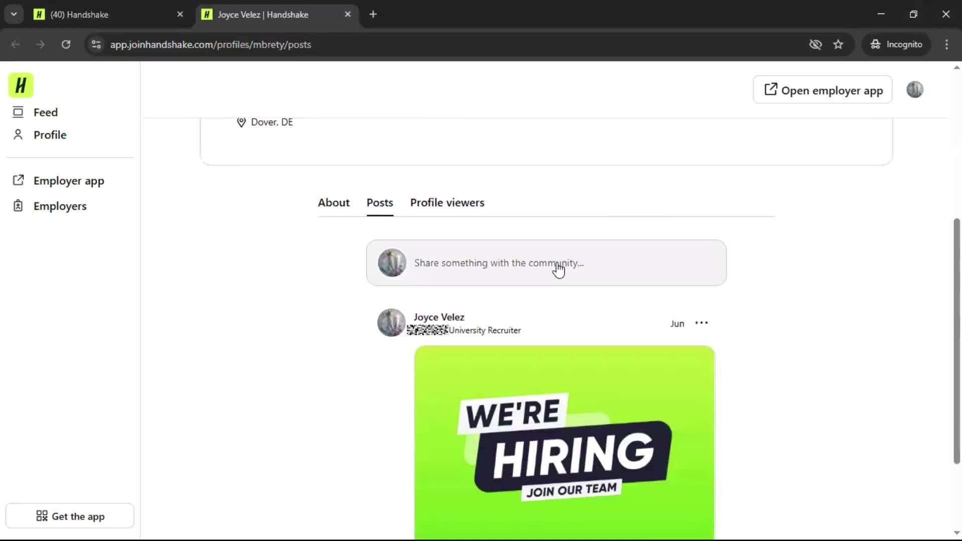 Creating a post on Handshake video thumbnail