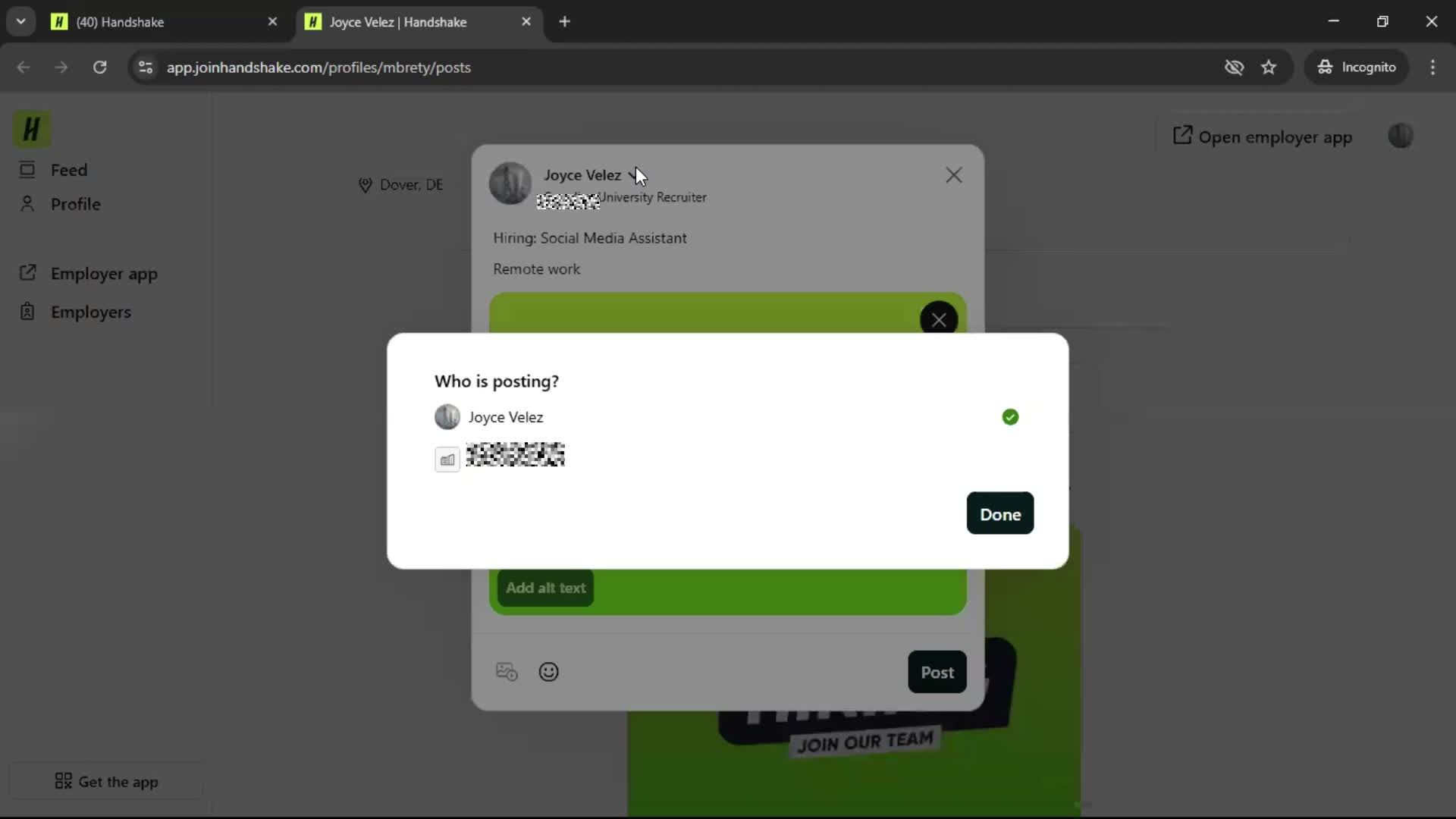 Creating a post screenshot