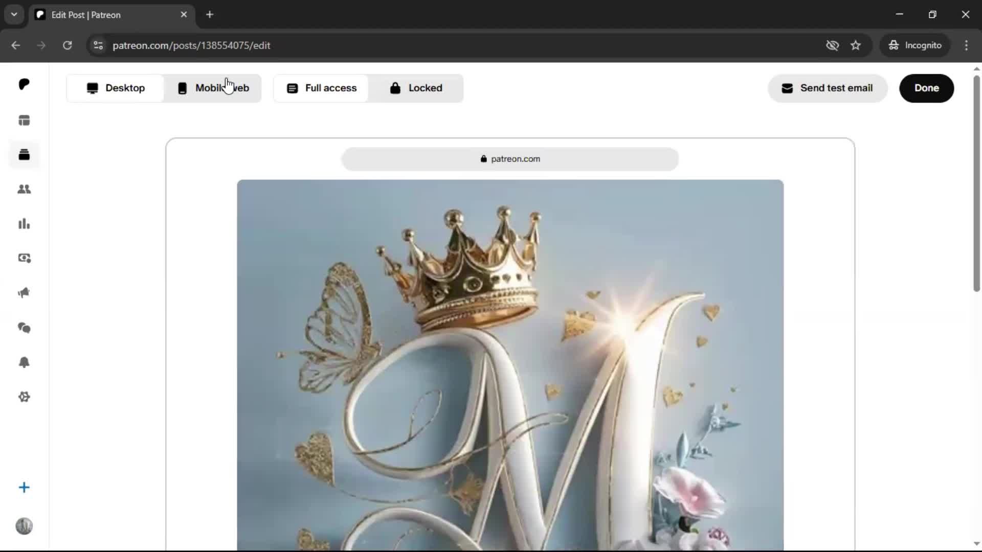 Creating a post screenshot