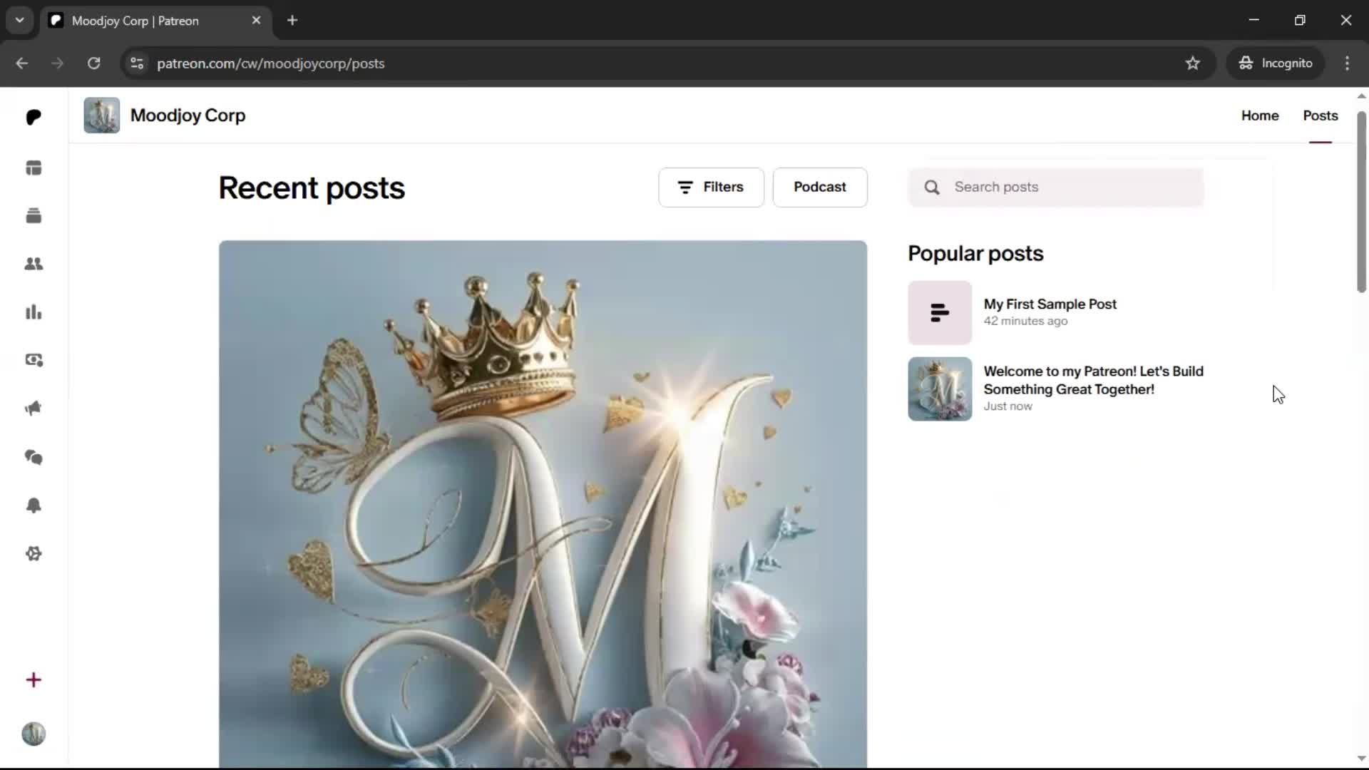 Creating a post screenshot