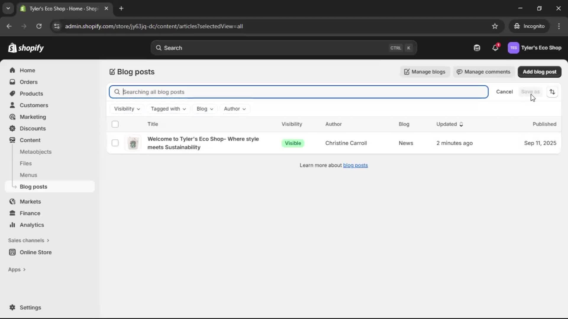 Creating a post screenshot