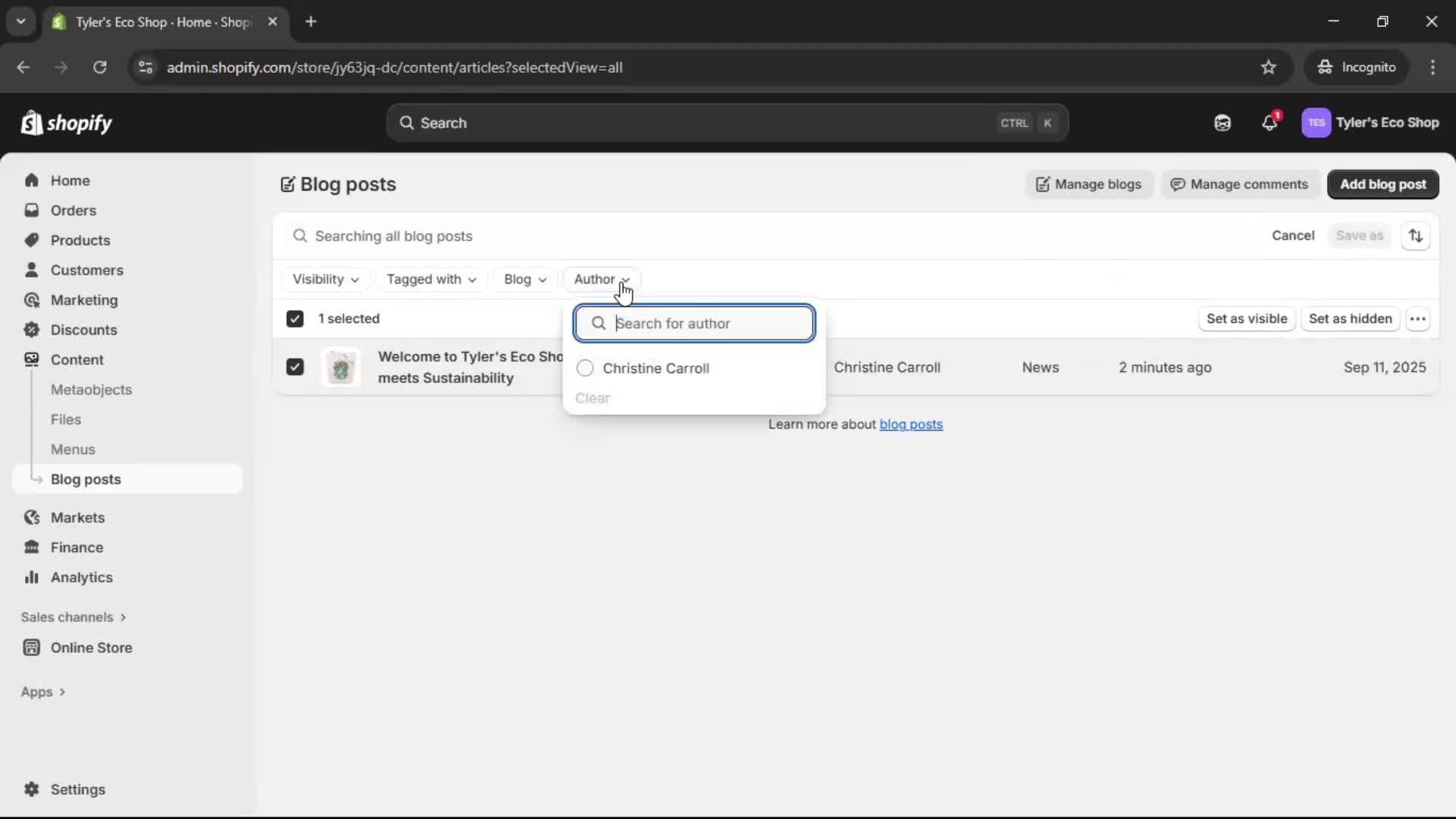 Creating a post screenshot