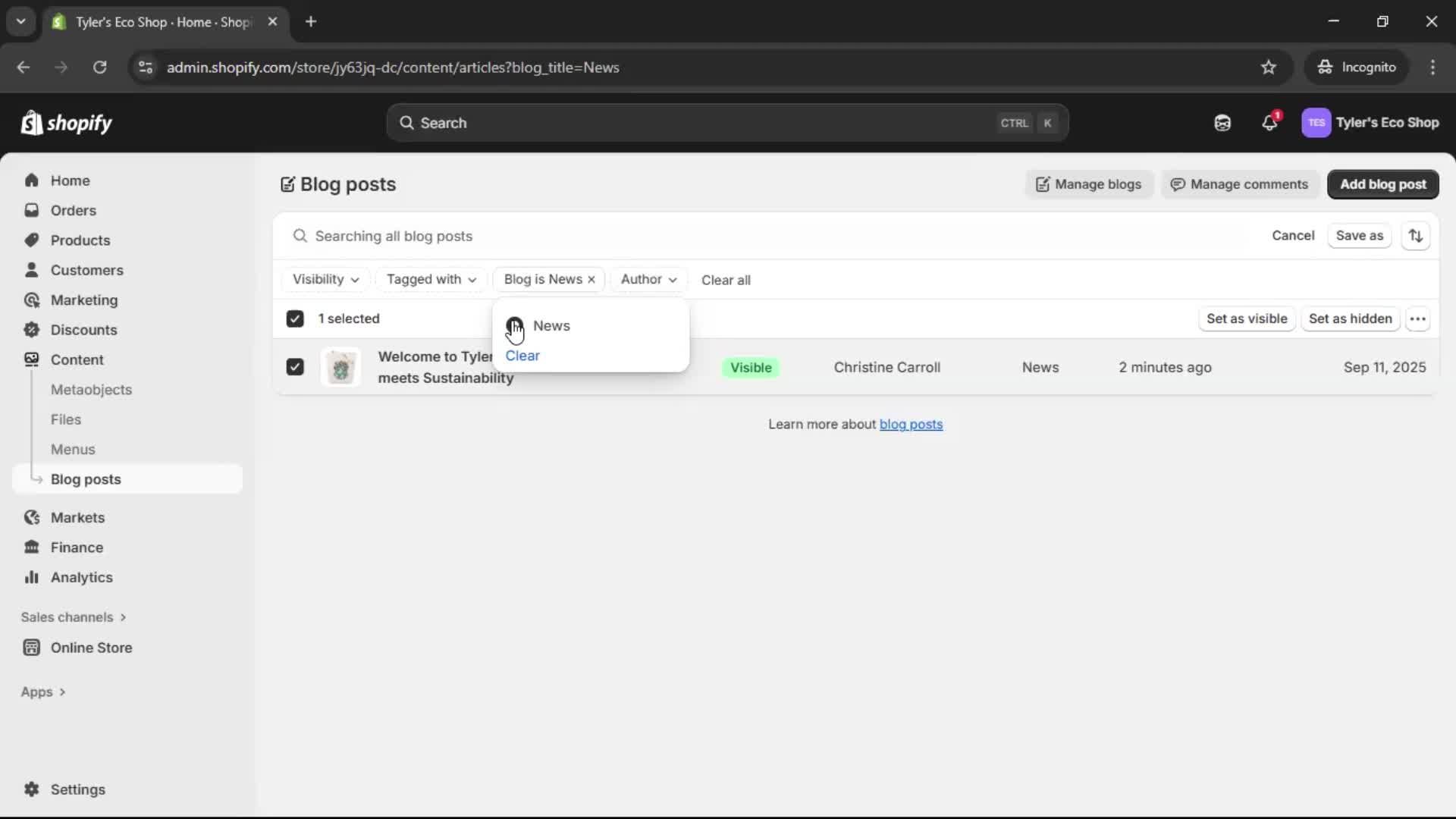 Creating a post screenshot