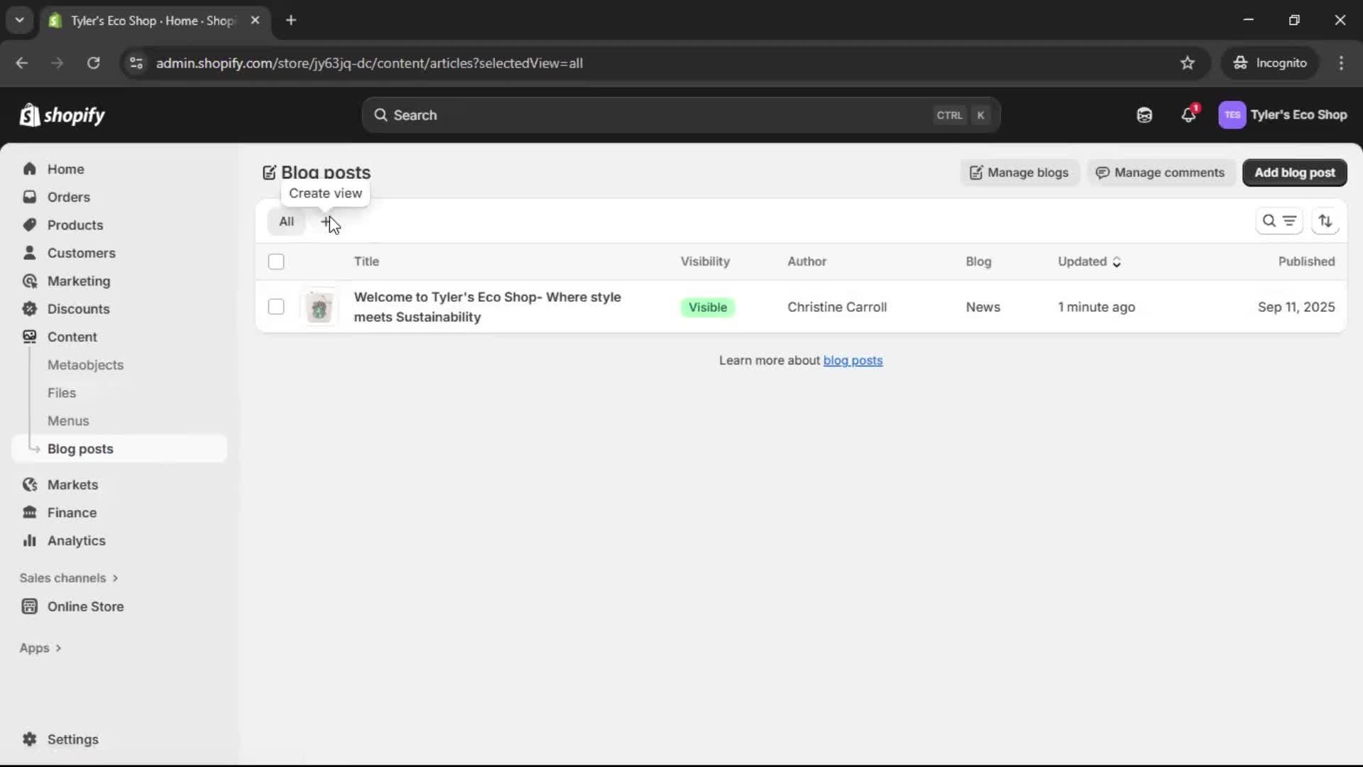 Creating a post screenshot