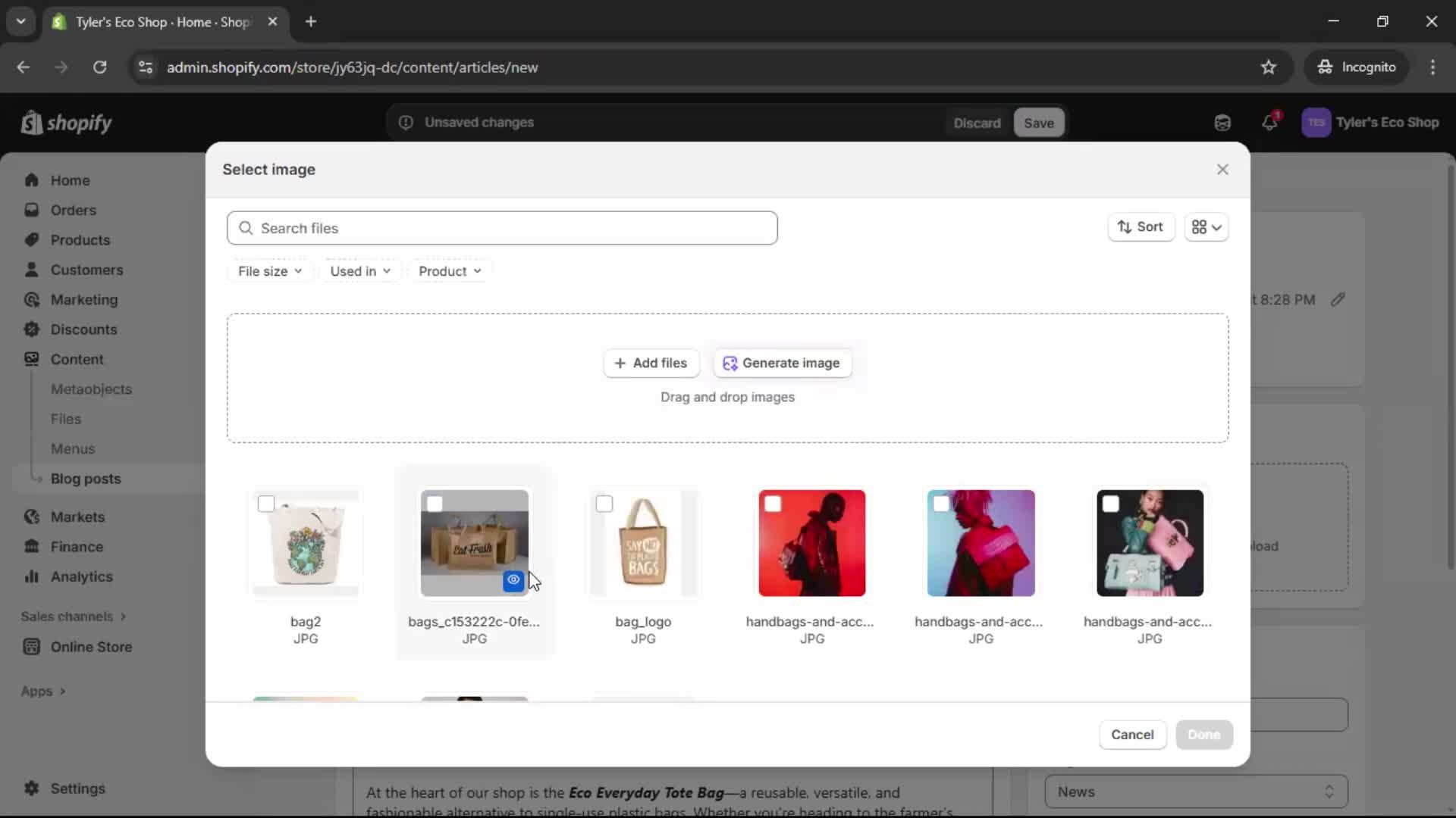 Creating a post screenshot
