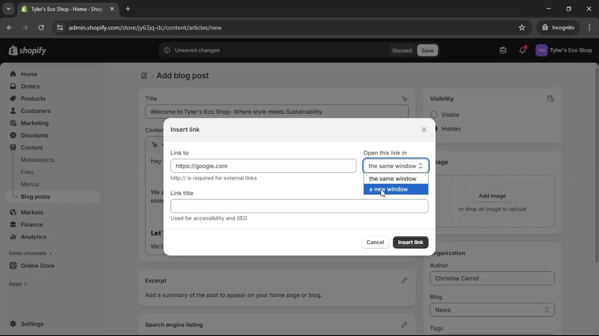 Creating a post screenshot