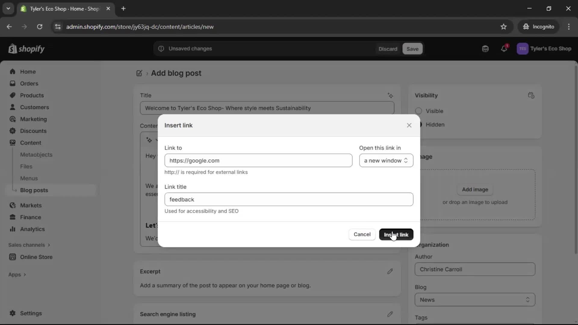 Creating a post screenshot