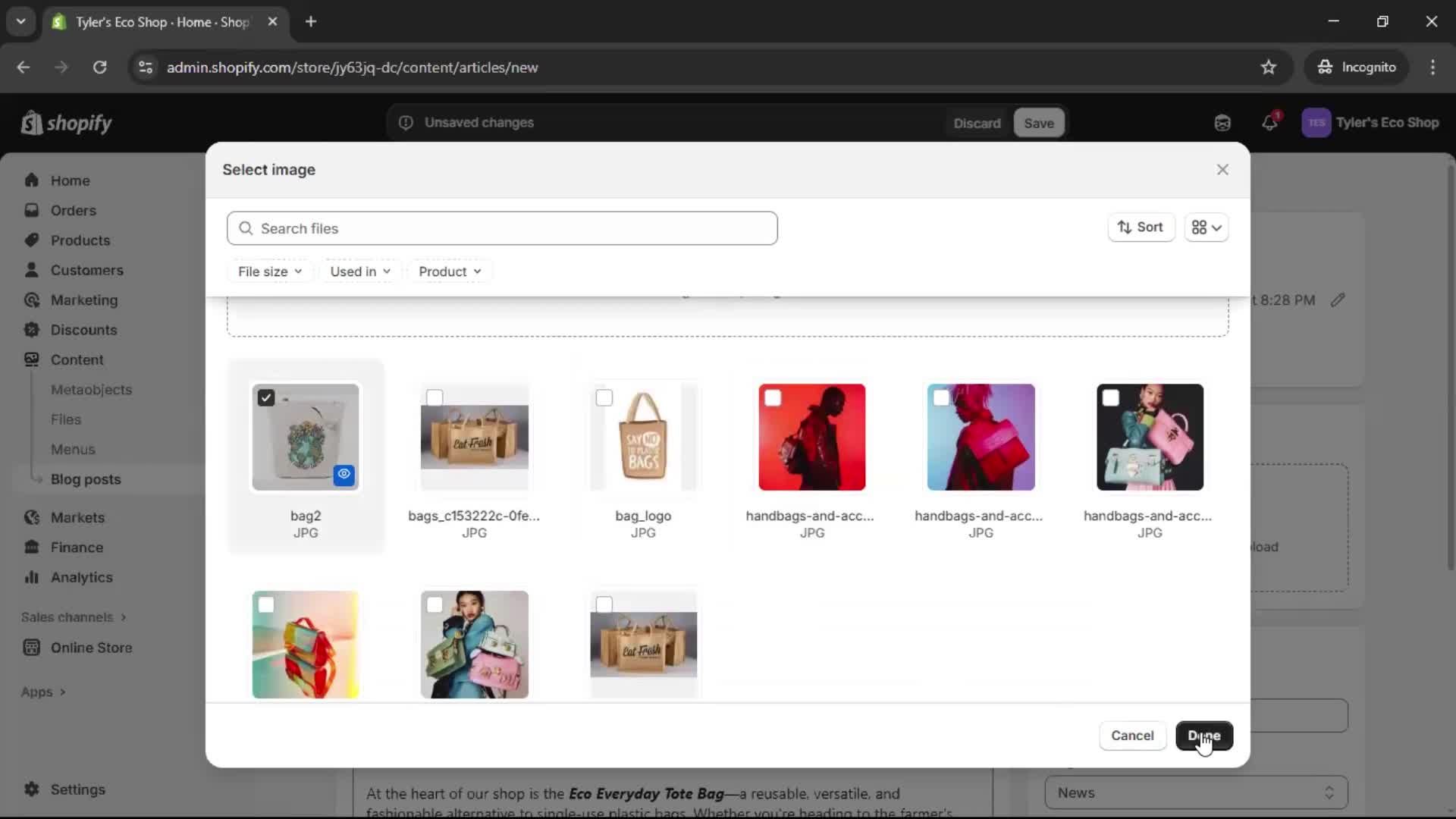 Creating a post screenshot