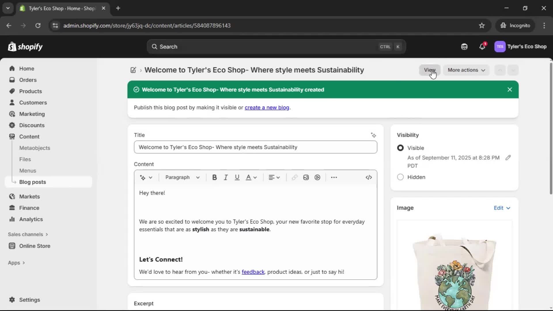 Creating a post screenshot