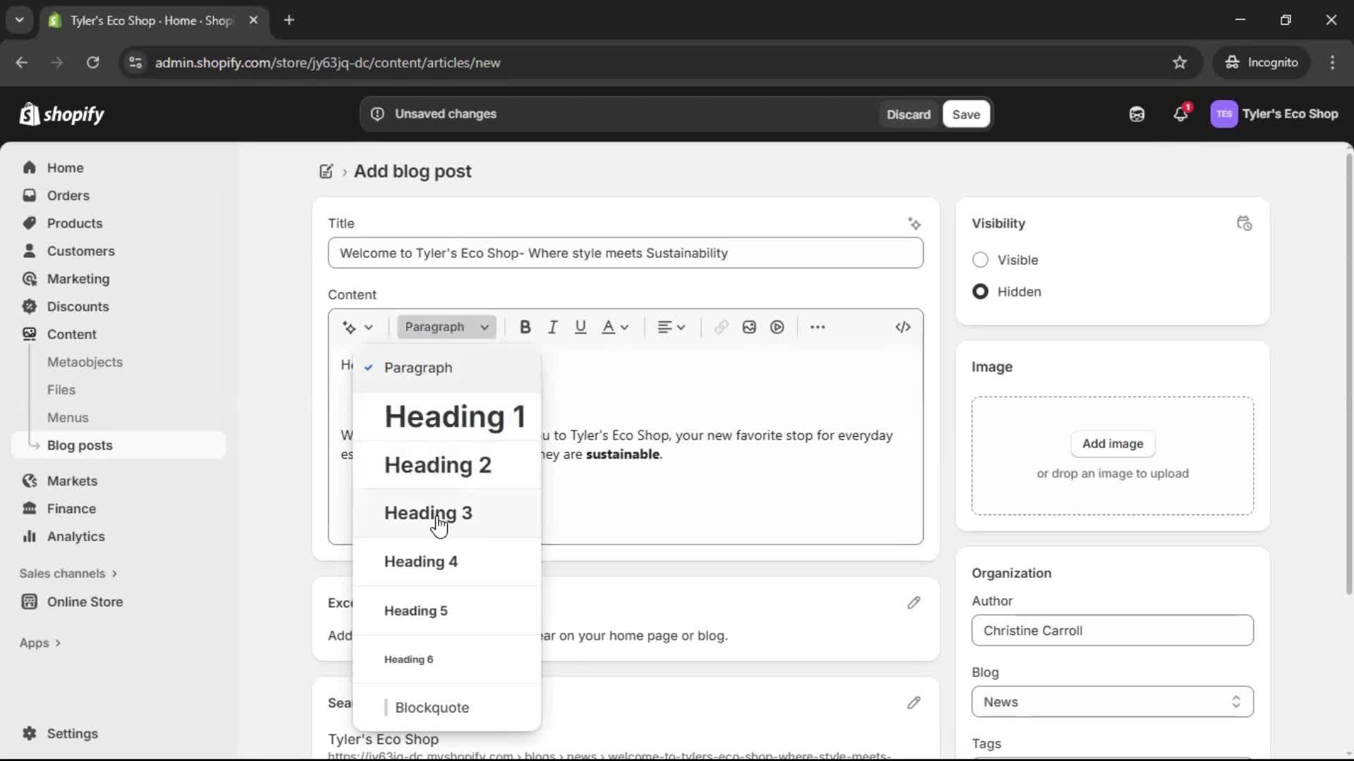 Creating a post screenshot