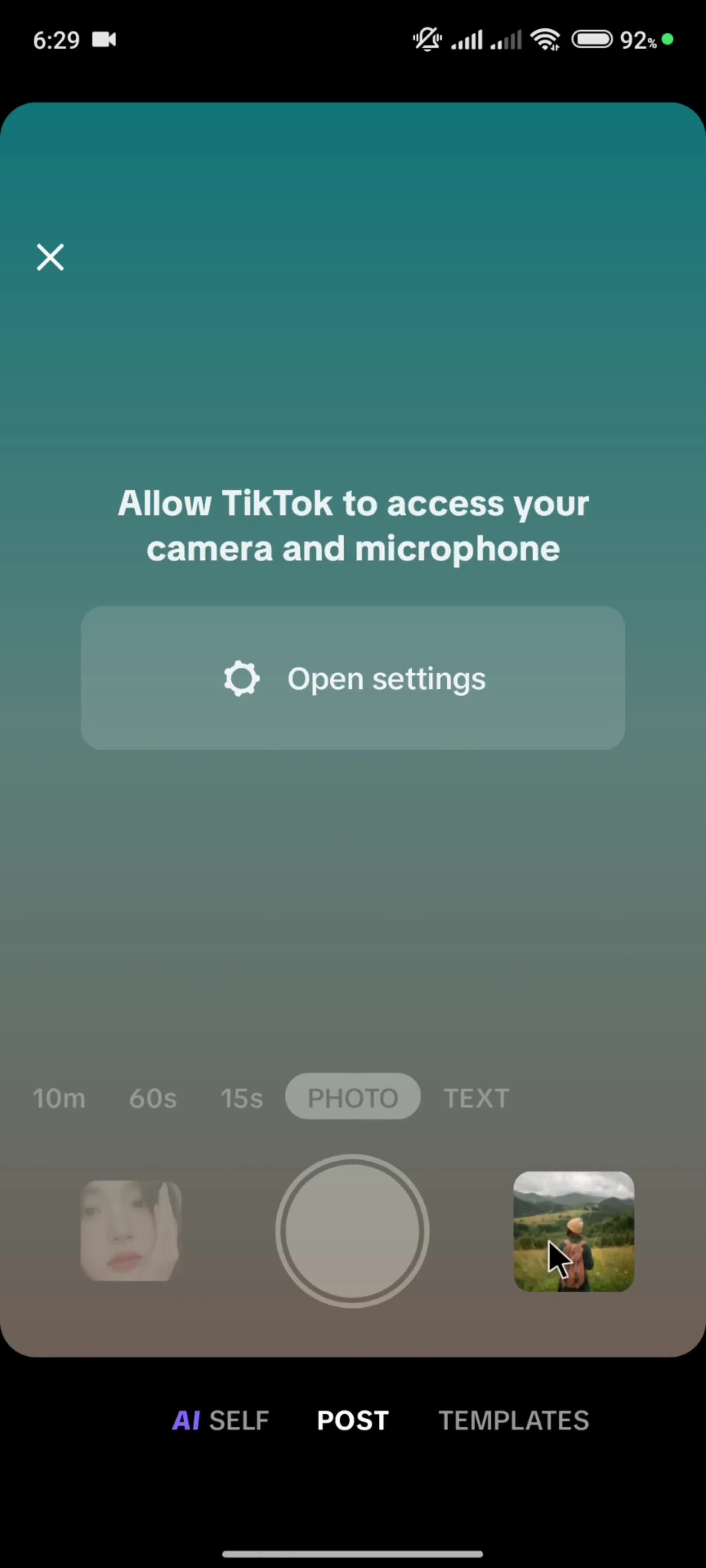 Creating a post on TikTok video thumbnail