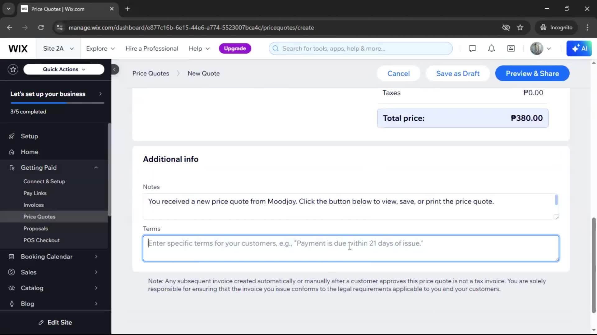 Creating a quote screenshot