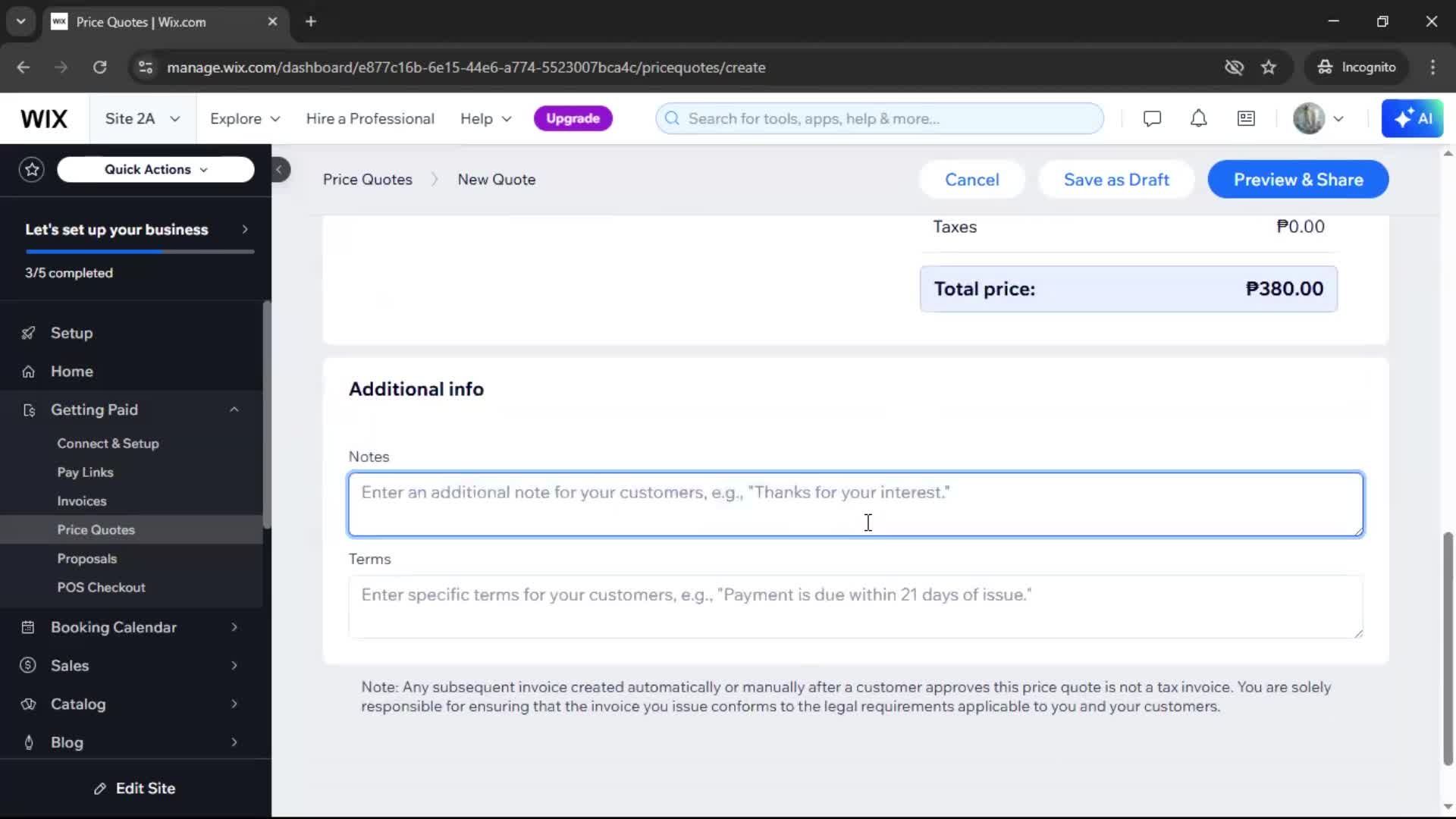 Creating a quote screenshot